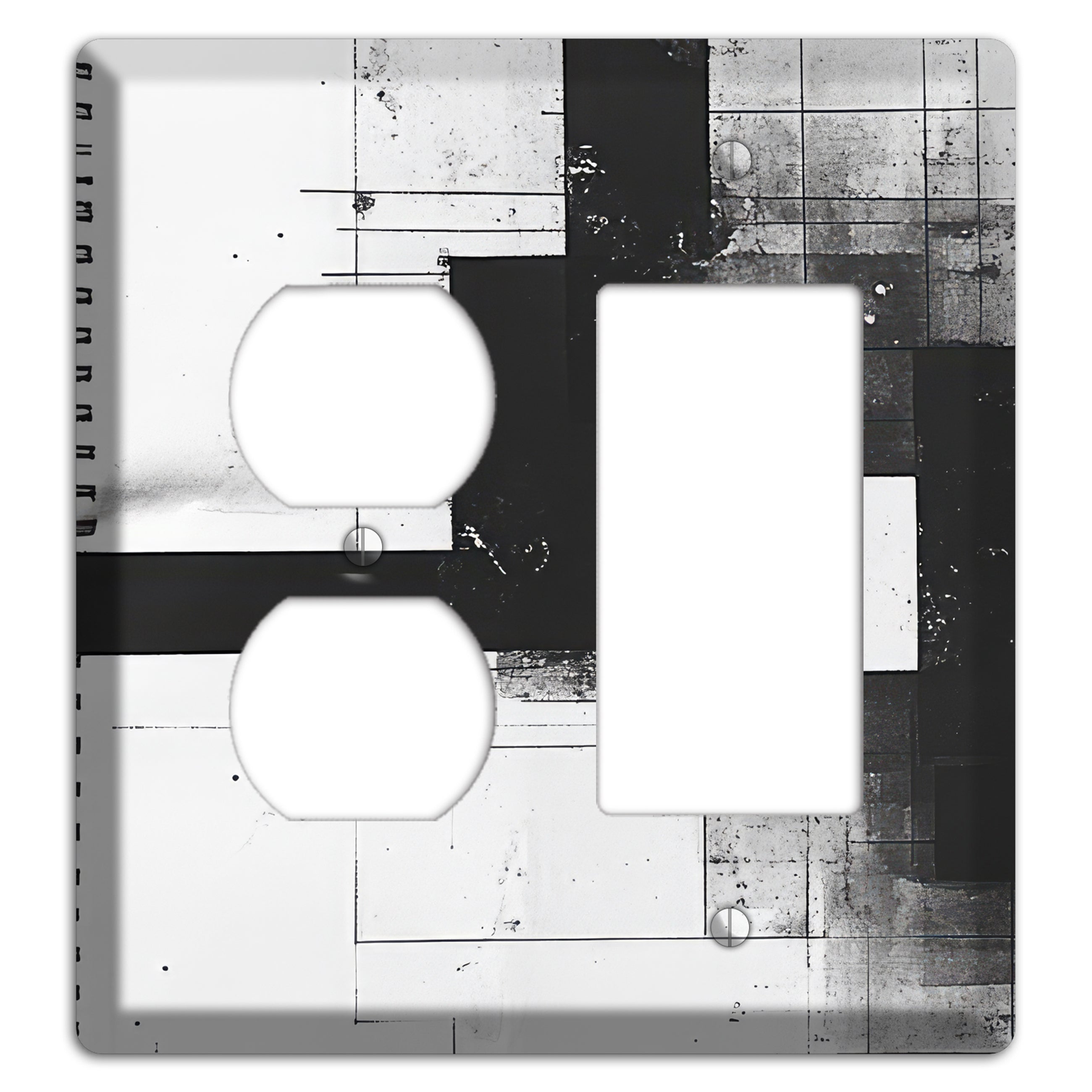 Fractured Blueprint Duplex / Rocker Wallplate