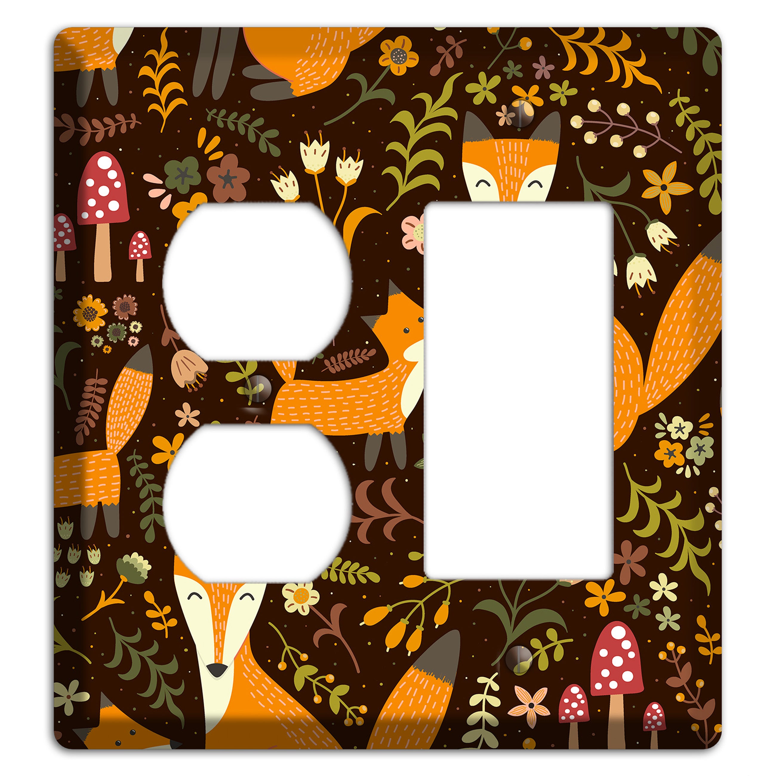 Fox Garden (Chocolate) Duplex / Rocker Wallplate