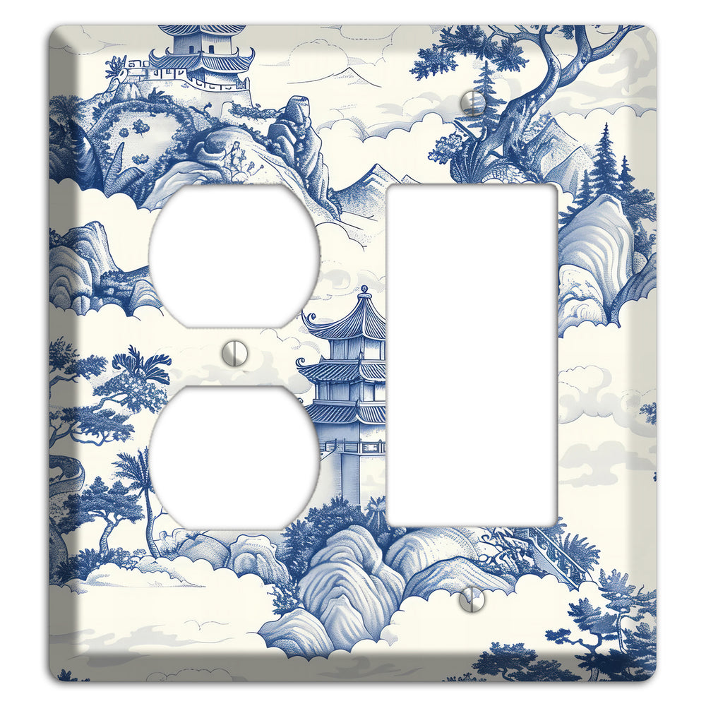 Celestial Pagoda Mist Duplex / Rocker Wallplate