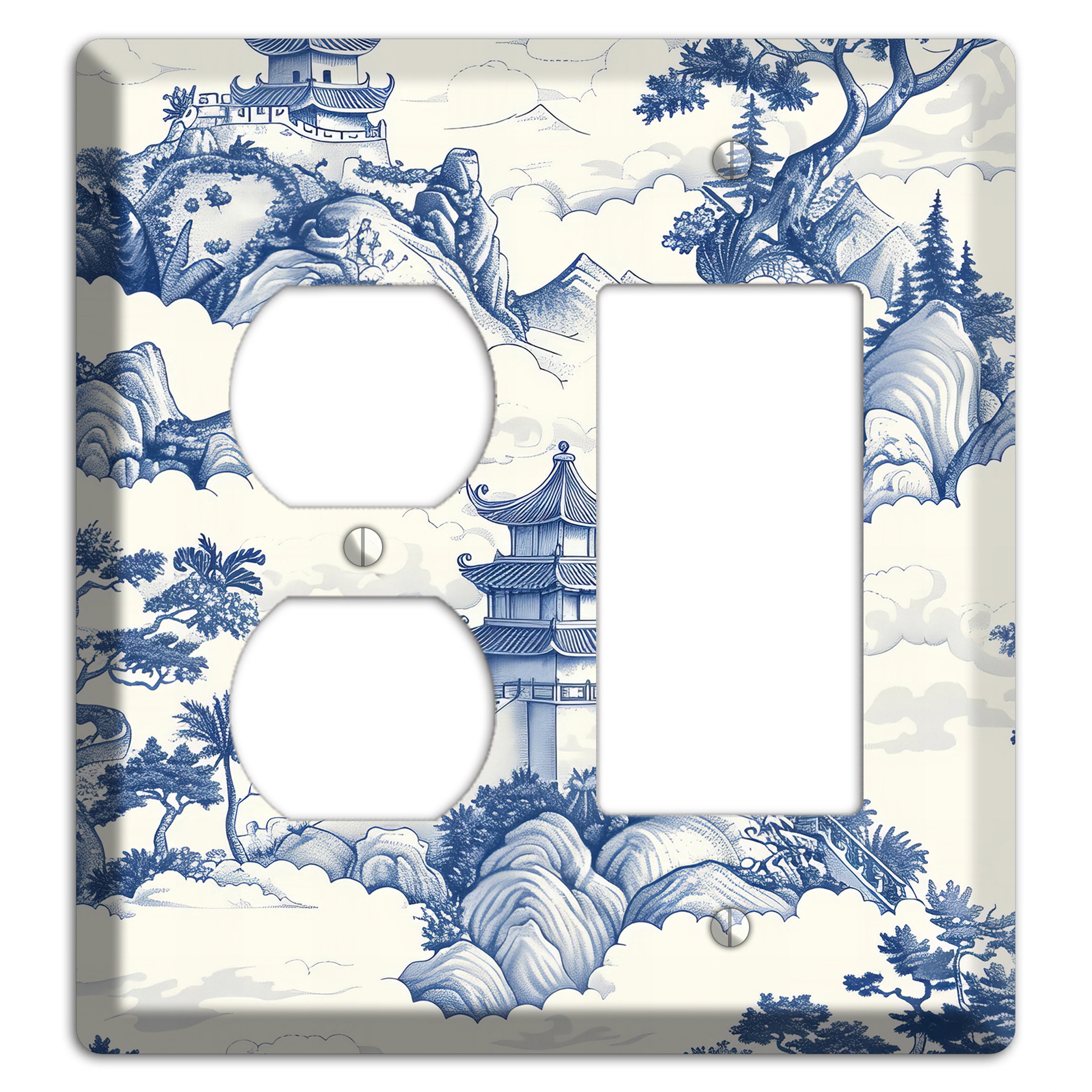 Celestial Pagoda Mist Duplex / Rocker Wallplate