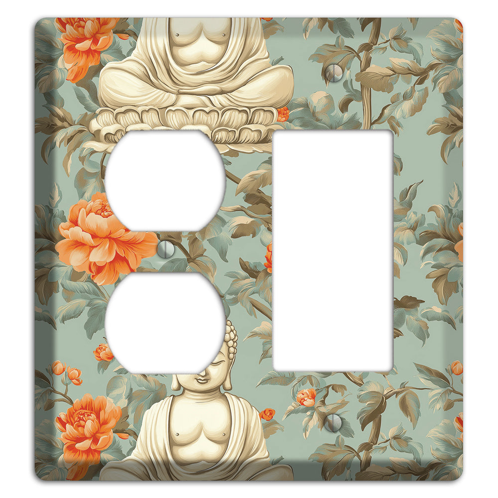 Lotus & Peony Duplex / Rocker Wallplate