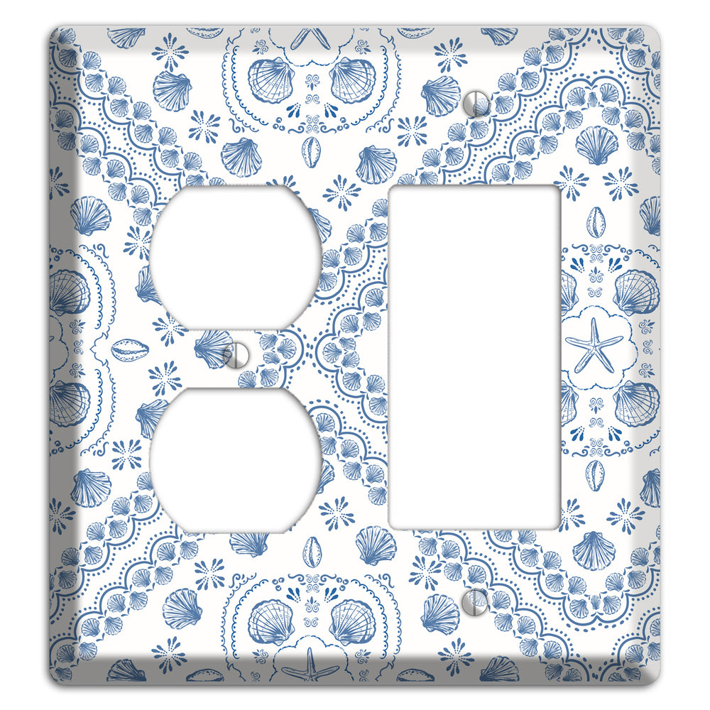Azure Shell Damask Duplex / Rocker Wallplate