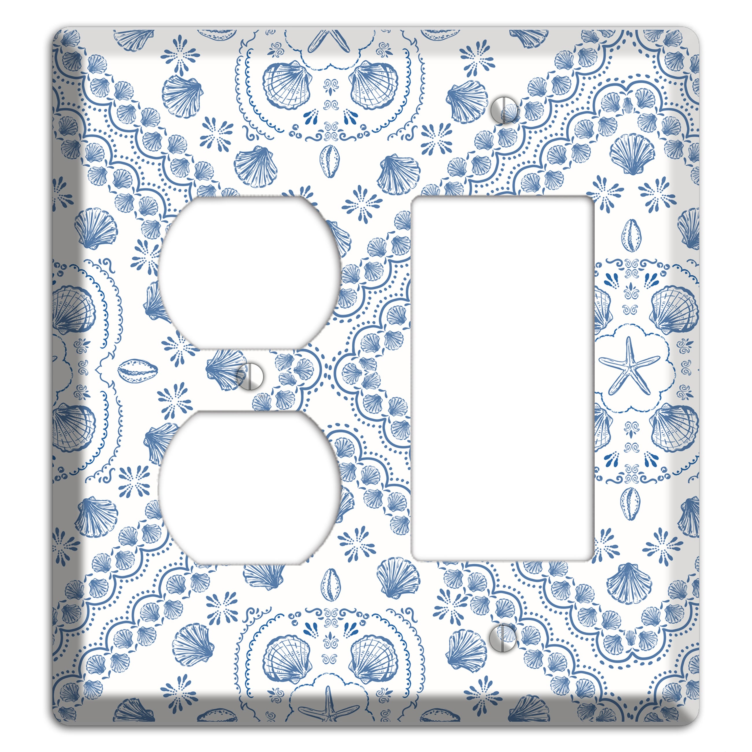 Azure Shell Damask Duplex / Rocker Wallplate