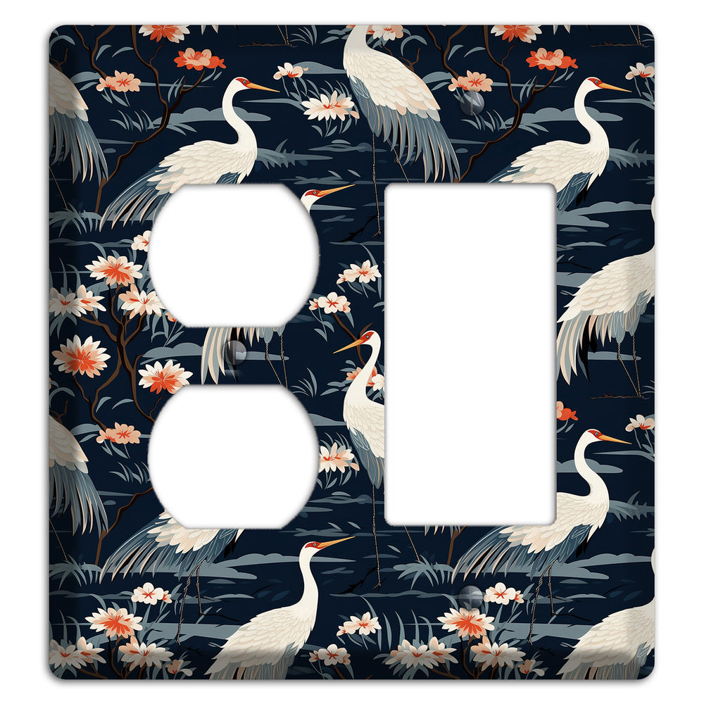 Navy Heron Nocturne Duplex / Rocker Wallplate