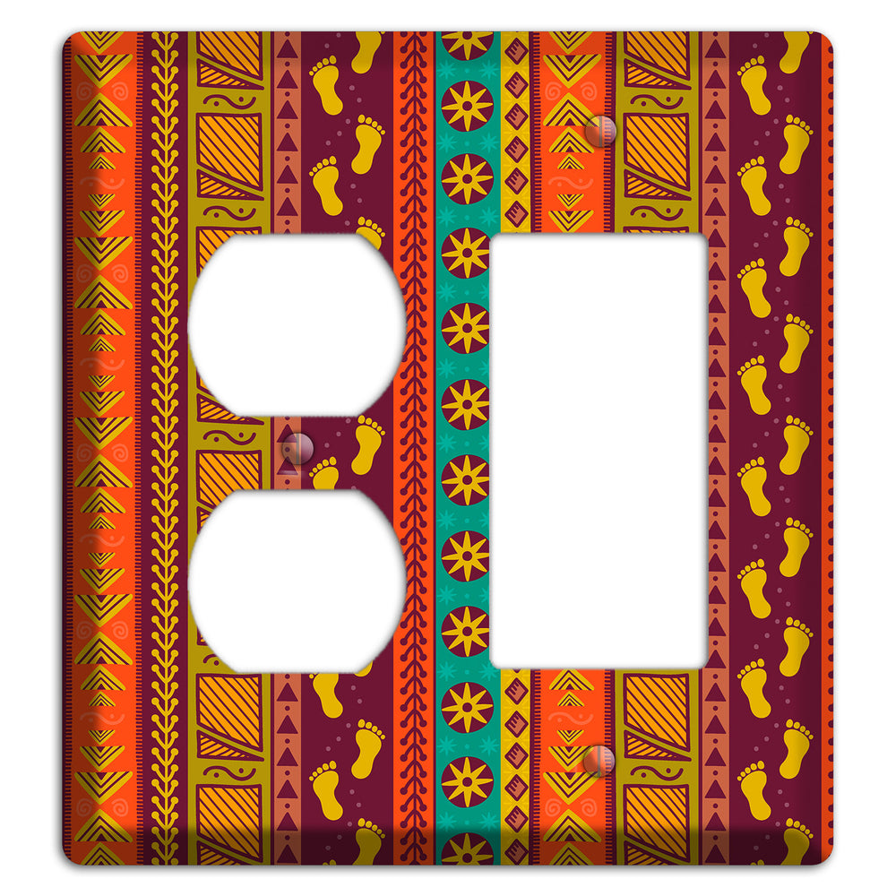 Tribal Footsteps Duplex / Rocker Wallplate