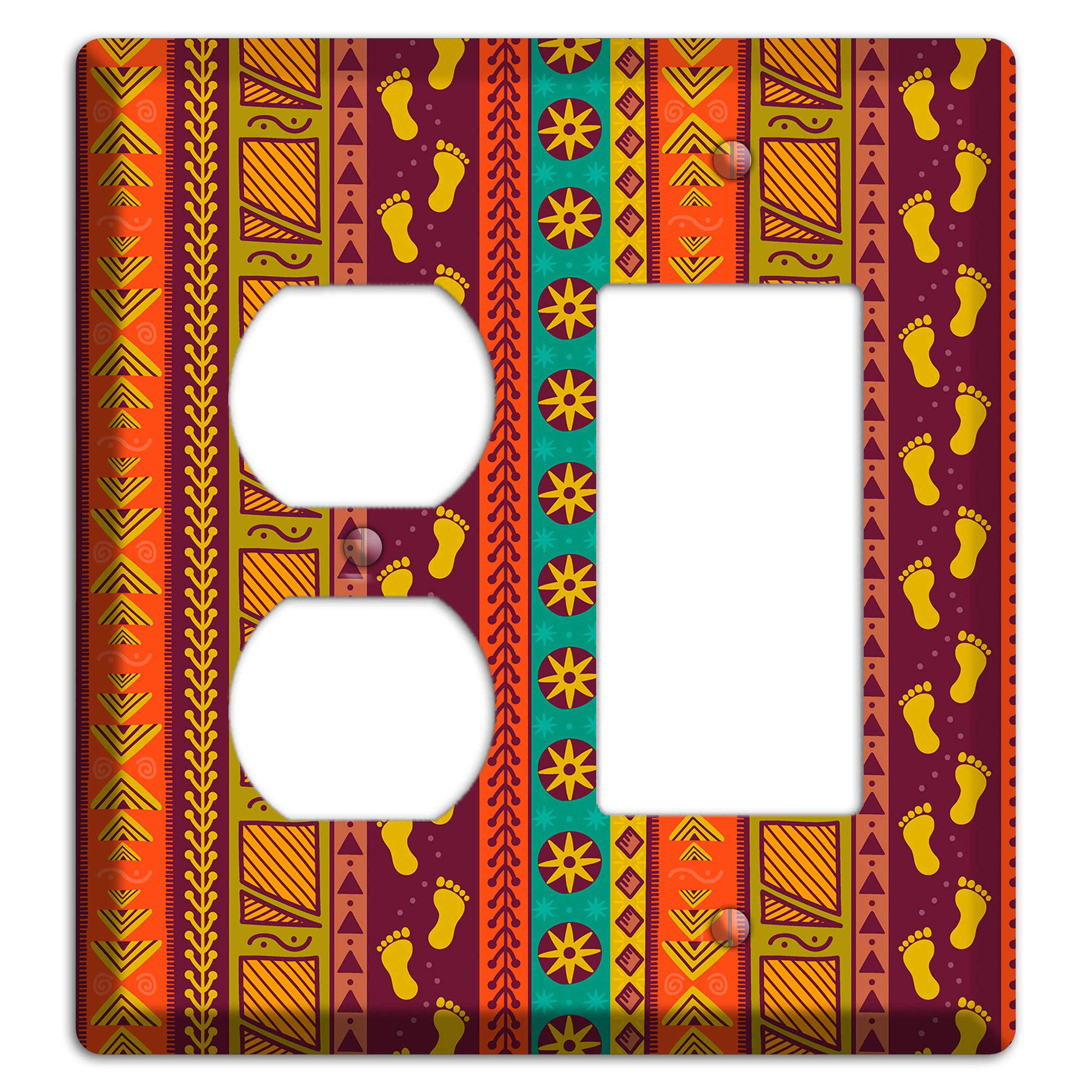 Tribal Footsteps Duplex / Rocker Wallplate