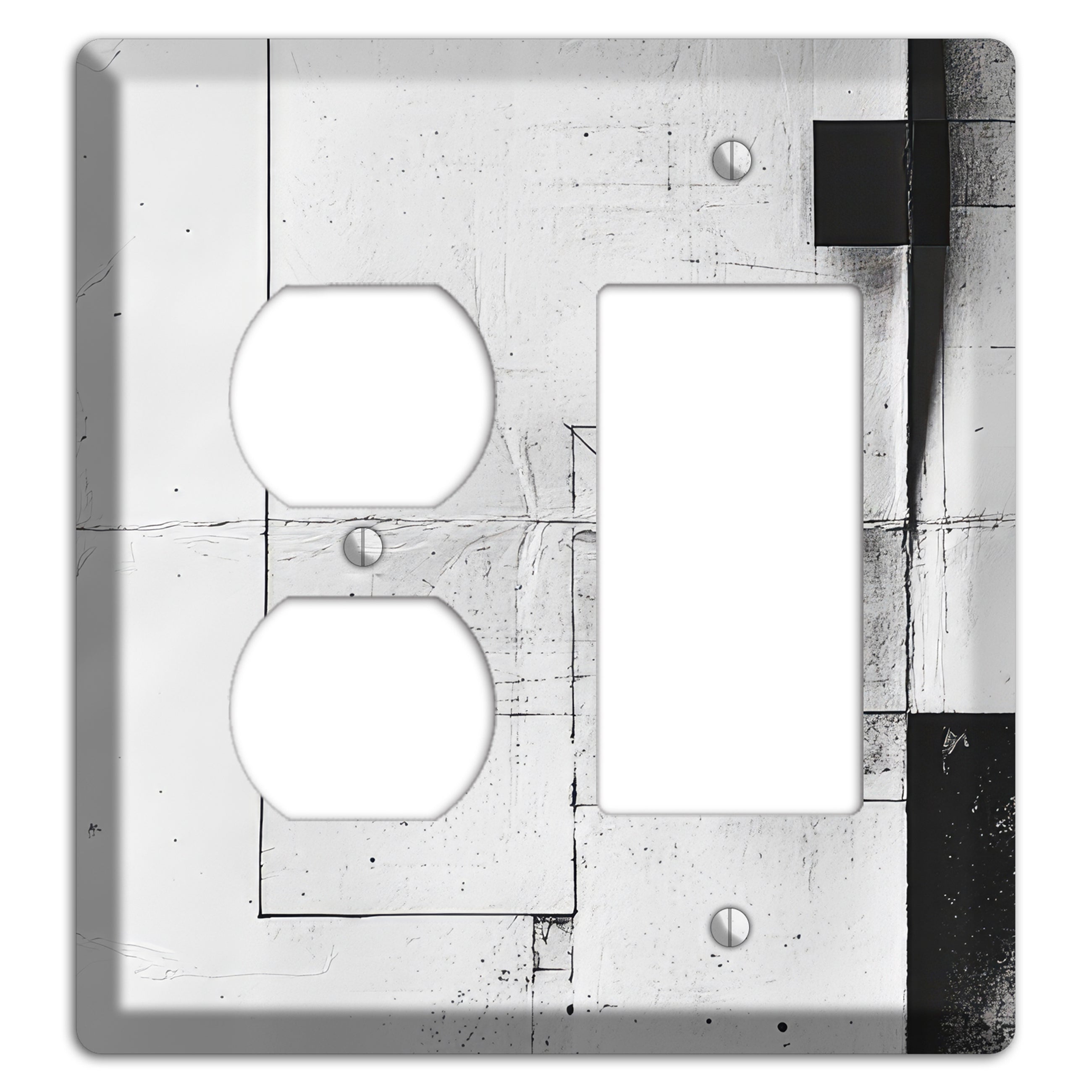 Fractured Blueprint Drift Duplex / Rocker Wallplate
