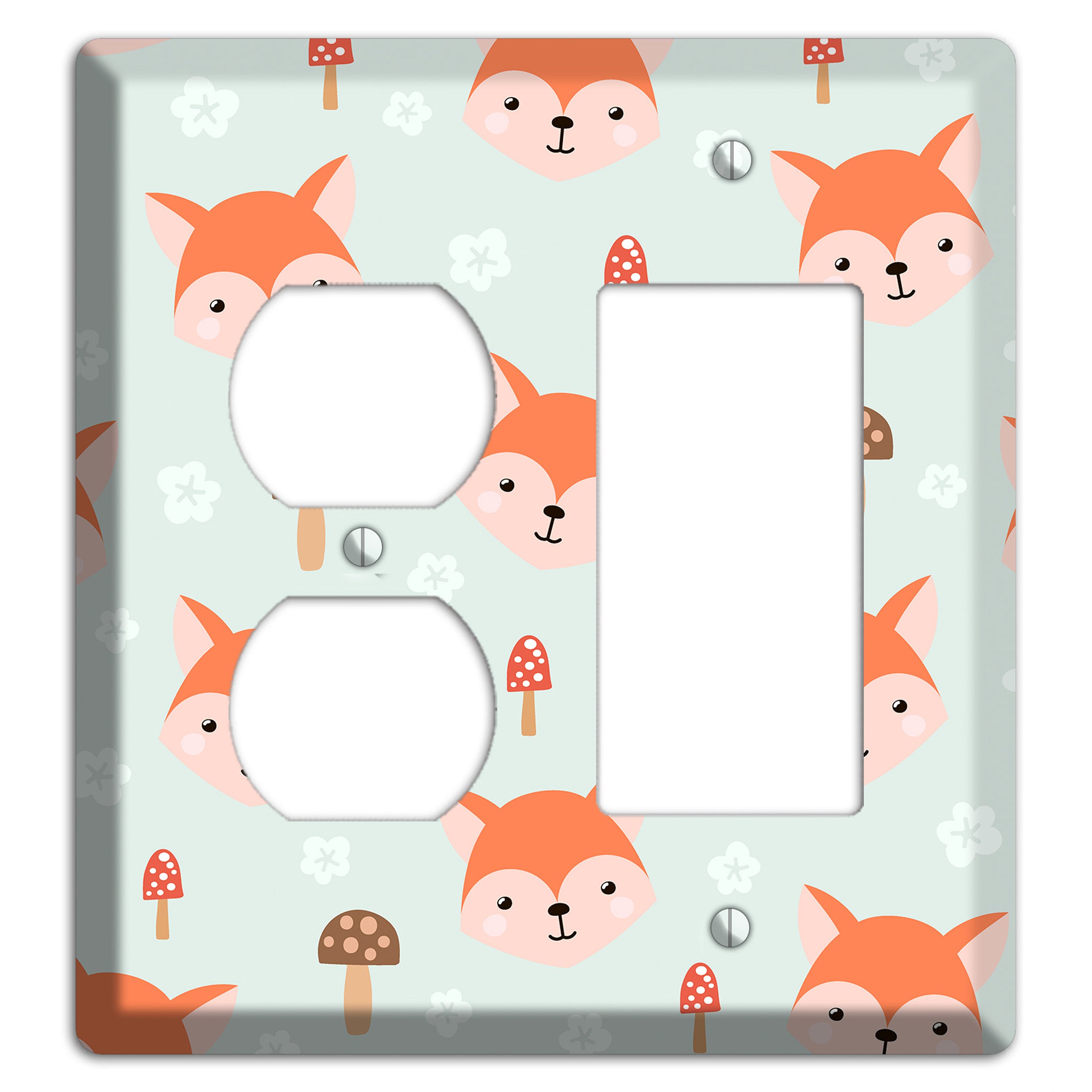 Fox & Fungi Friends Duplex / Rocker Wallplate