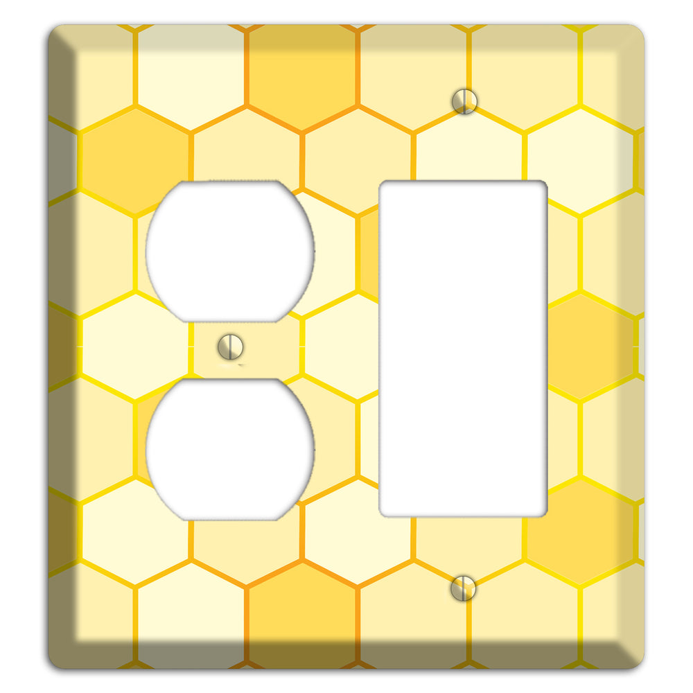 Hollow Amber Grid Duplex / Rocker Wallplate