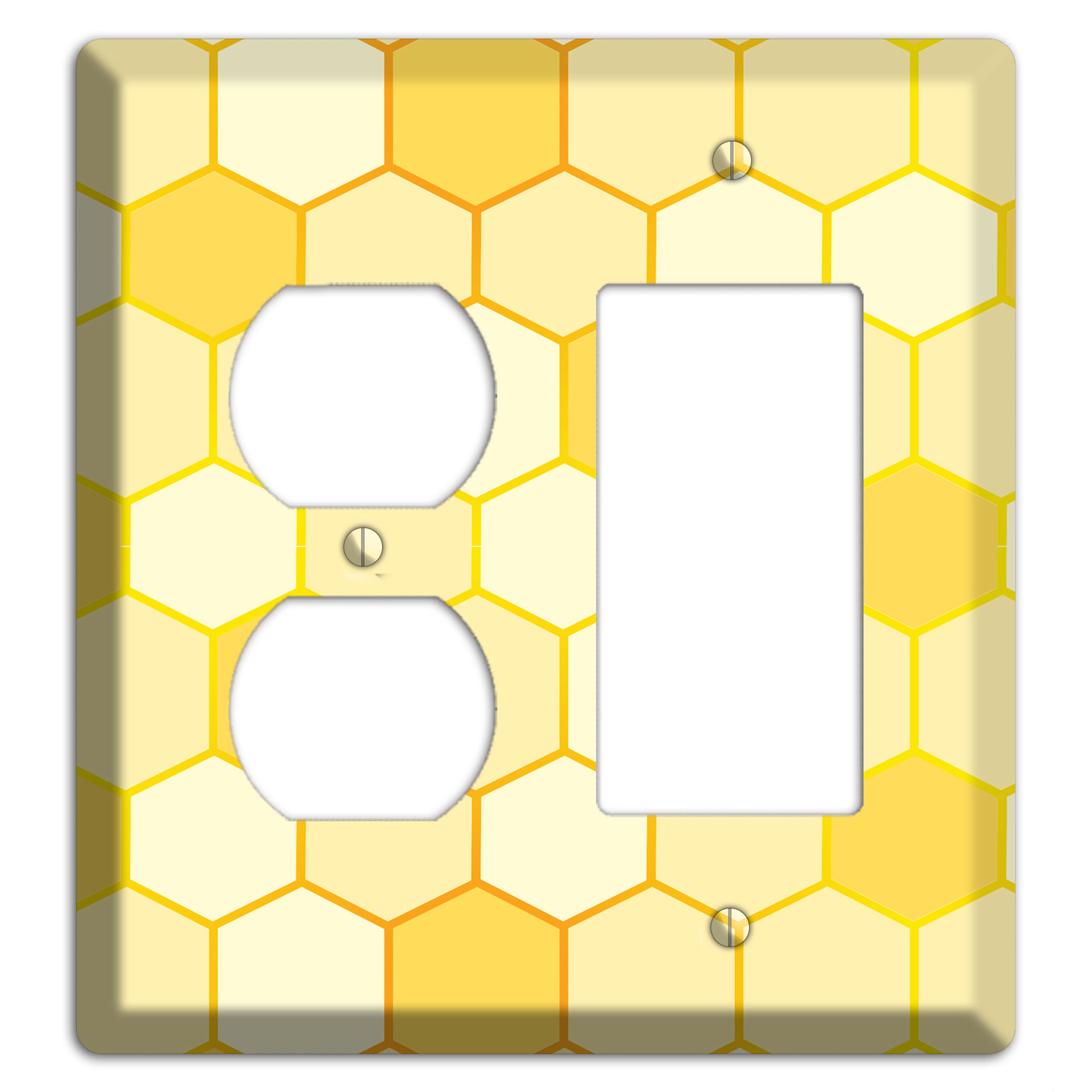 Hollow Amber Grid Duplex / Rocker Wallplate