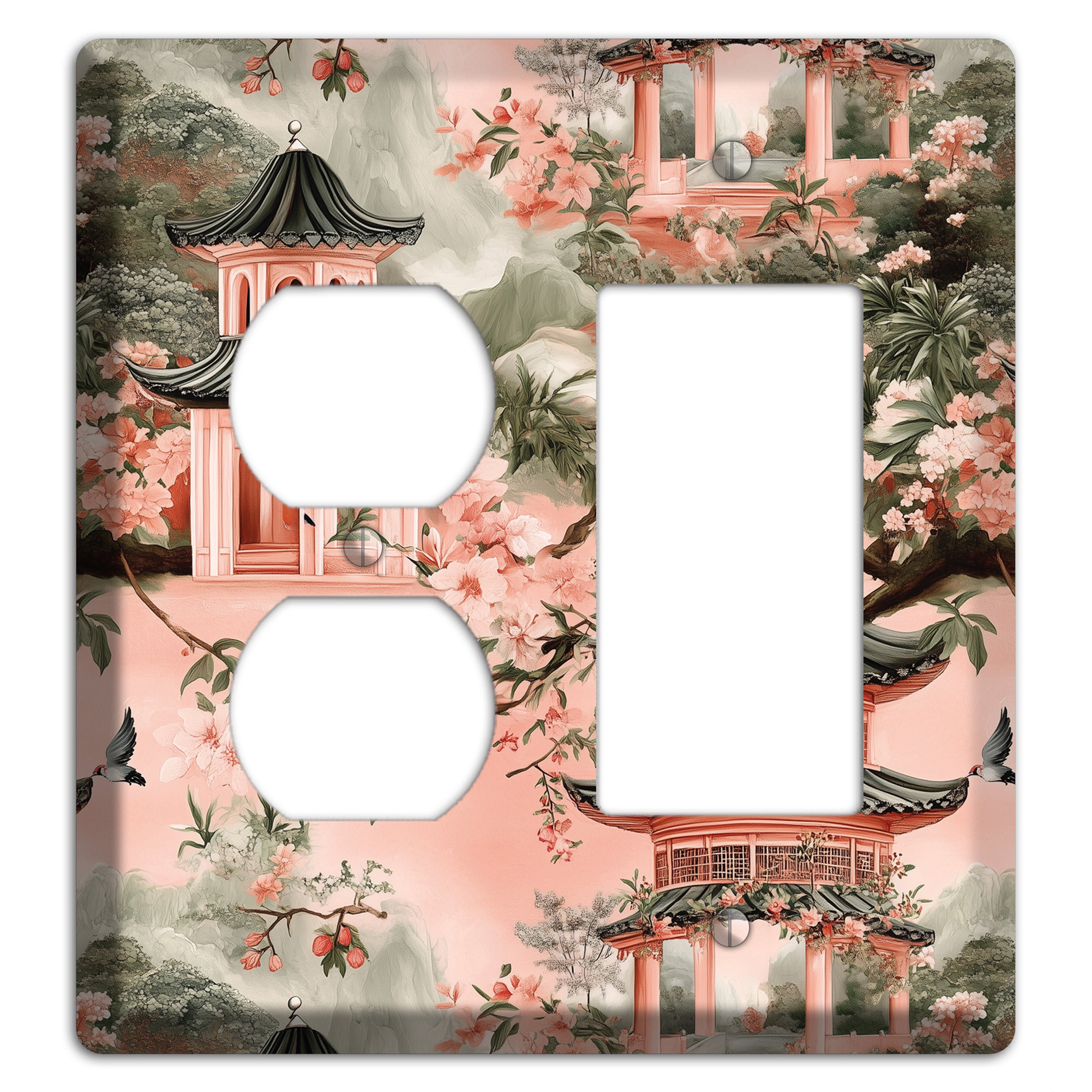 Pagoda & Plum Duplex / Rocker Wallplate