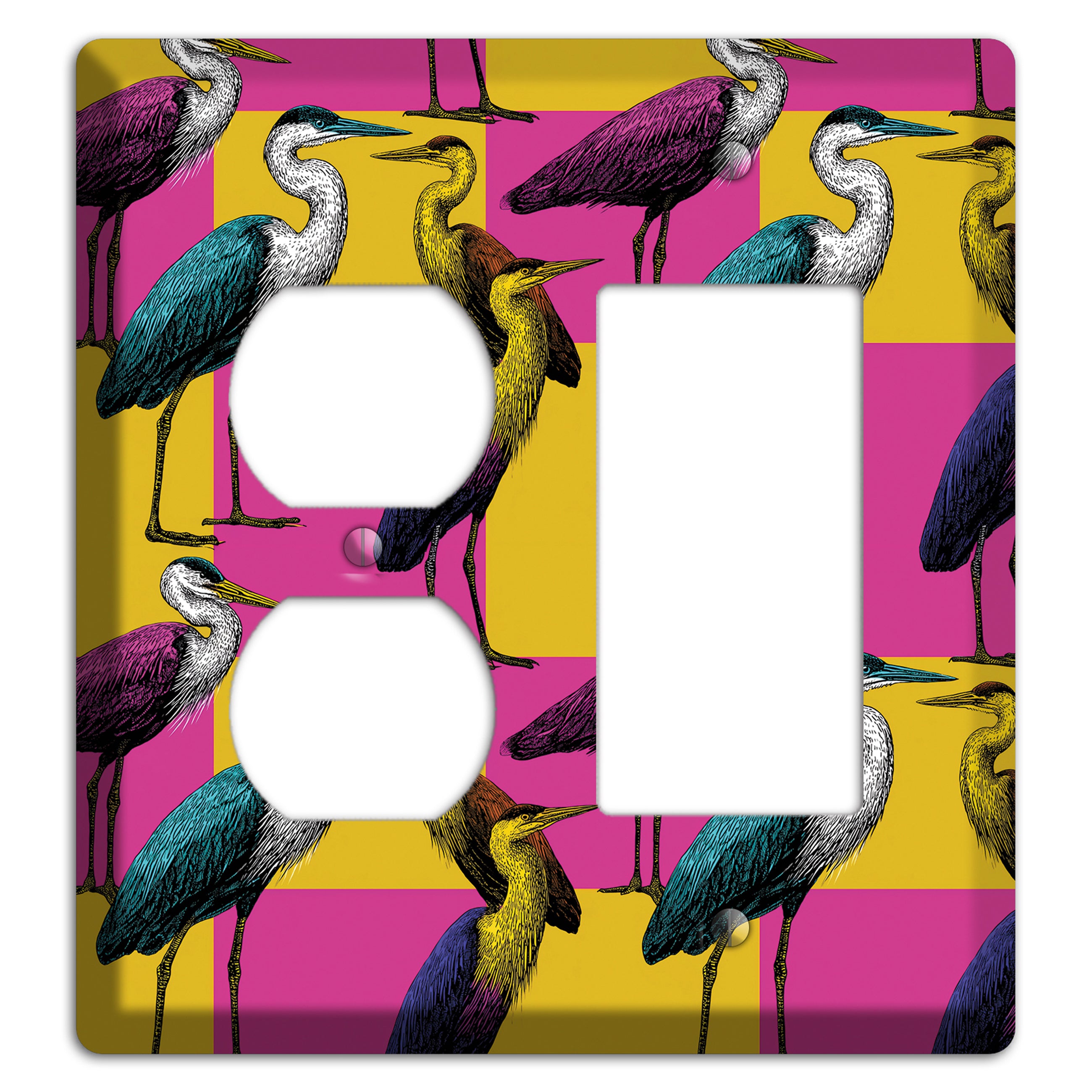 Magenta Heron Grid Duplex / Rocker Wallplate