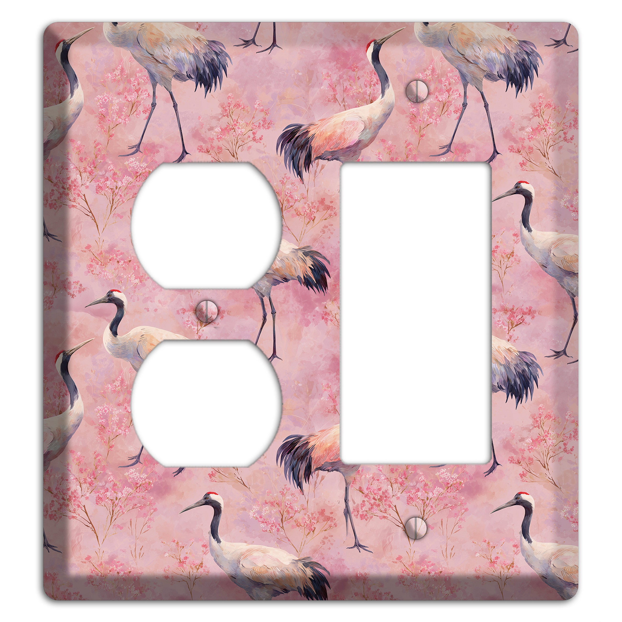 Blush Crane Reverie Duplex / Rocker Wallplate