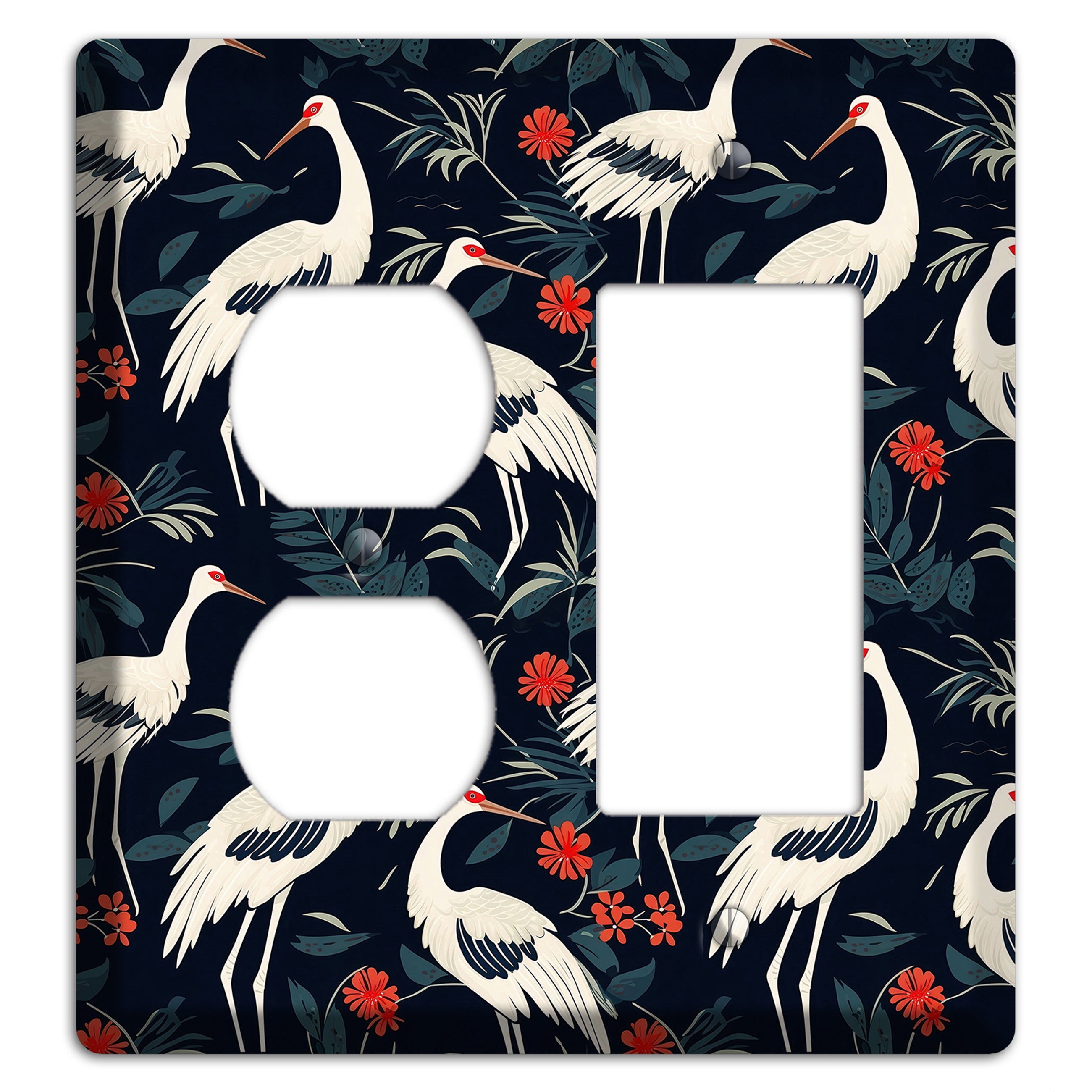 Midnight Plume Garden Duplex / Rocker Wallplate