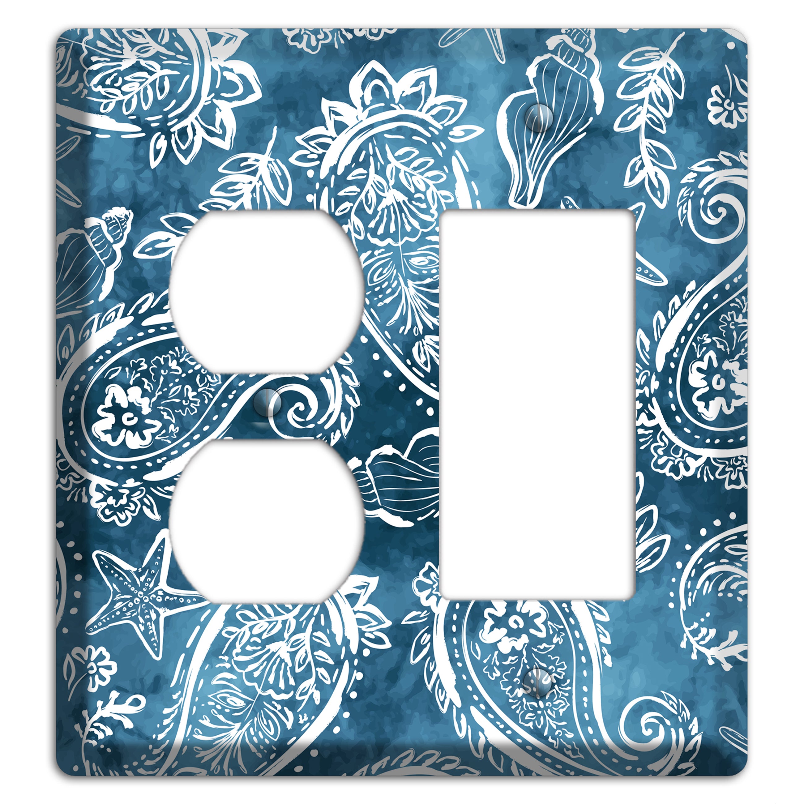 Indigo Tide Paisley Duplex / Rocker Wallplate