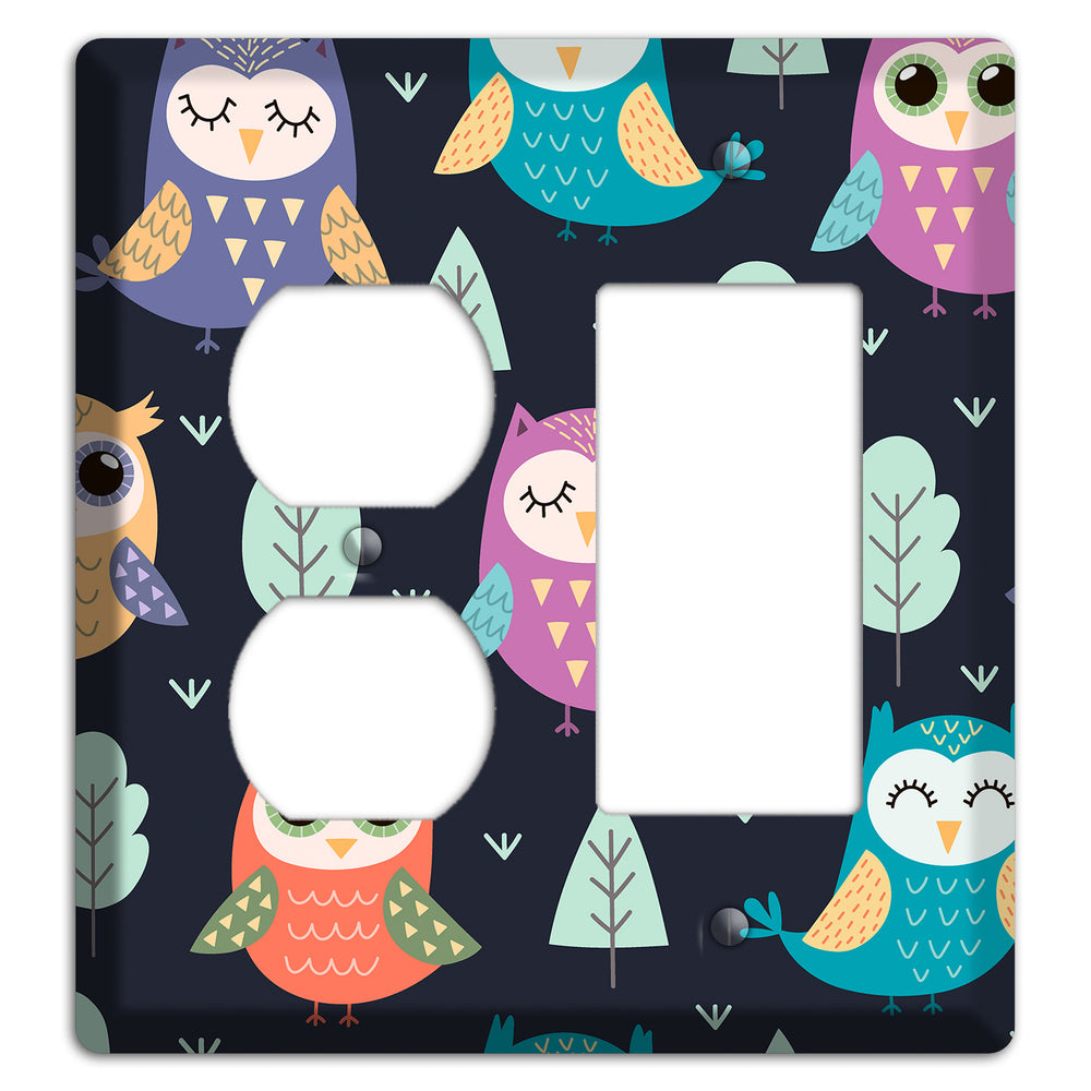 Dreamy Owls (Navy) Duplex / Rocker Wallplate