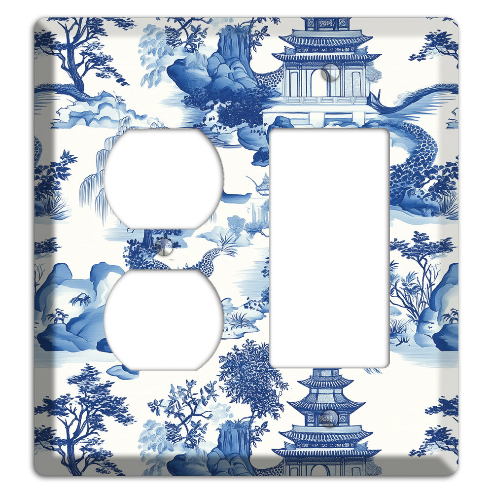 Willow & Pagoda Duplex / Rocker Wallplate