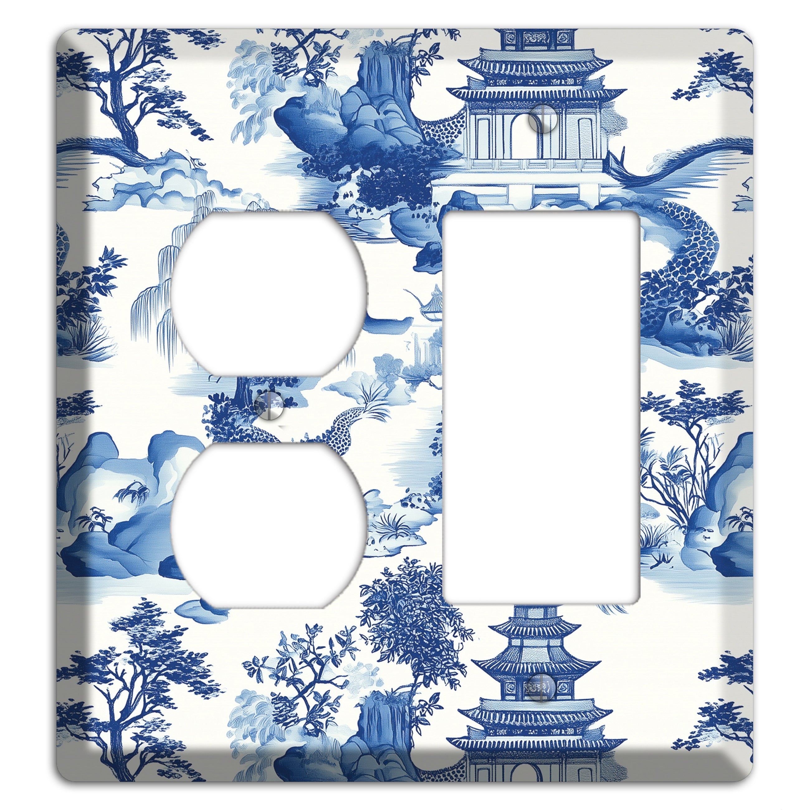 Willow & Pagoda Duplex / Rocker Wallplate