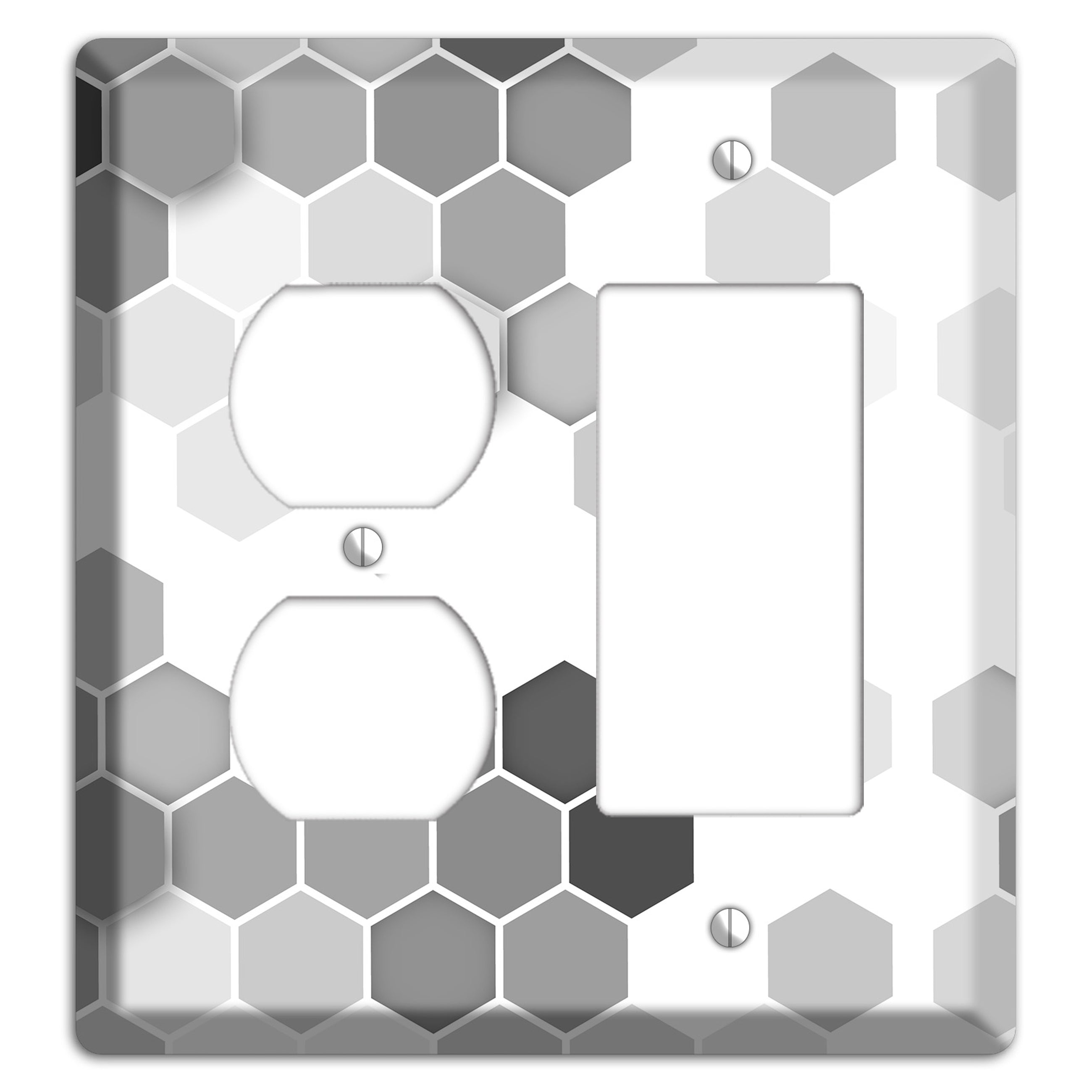 Monochrome Hexagon Tiling Duplex / Rocker Wallplate