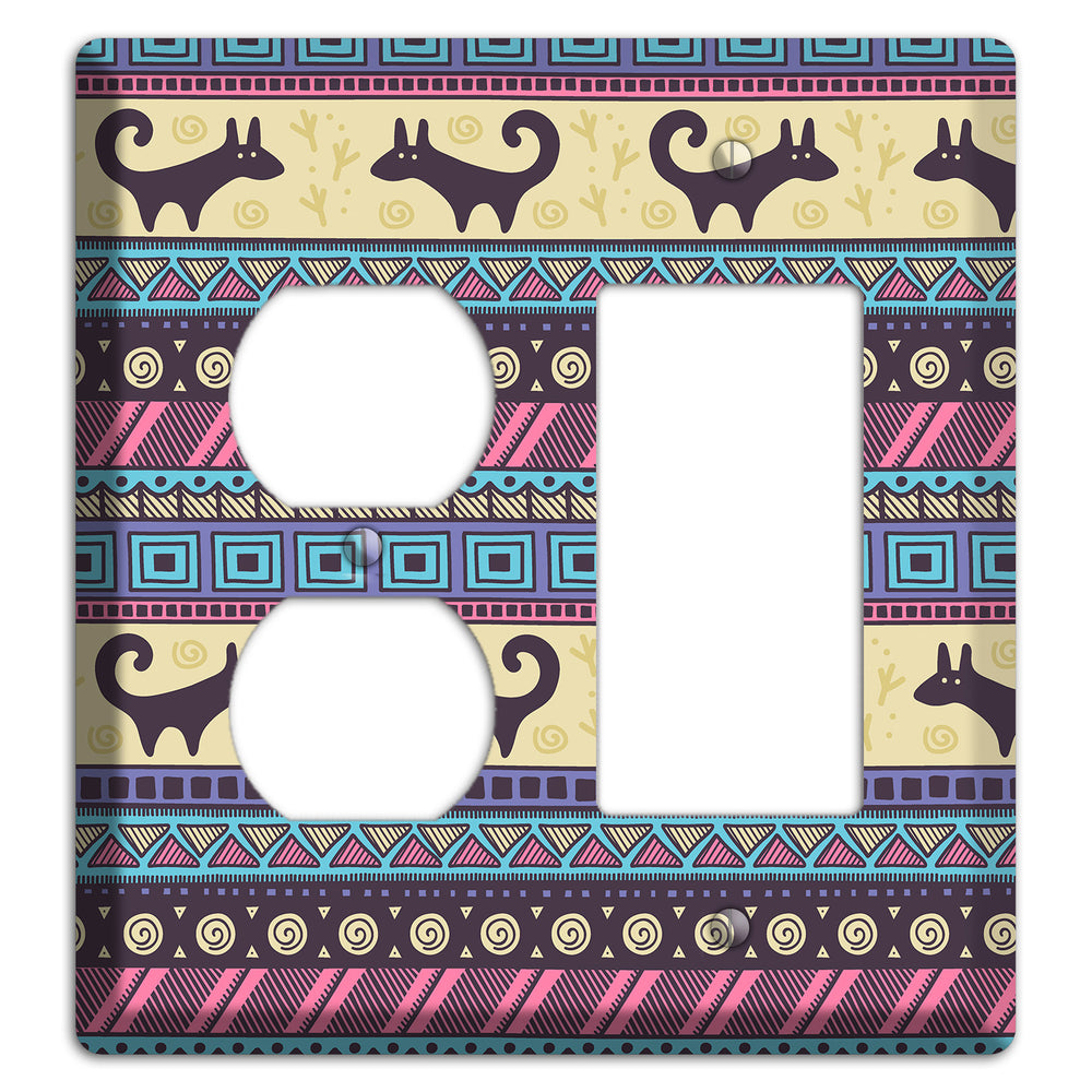 Folk Fox Stripes Duplex / Rocker Wallplate