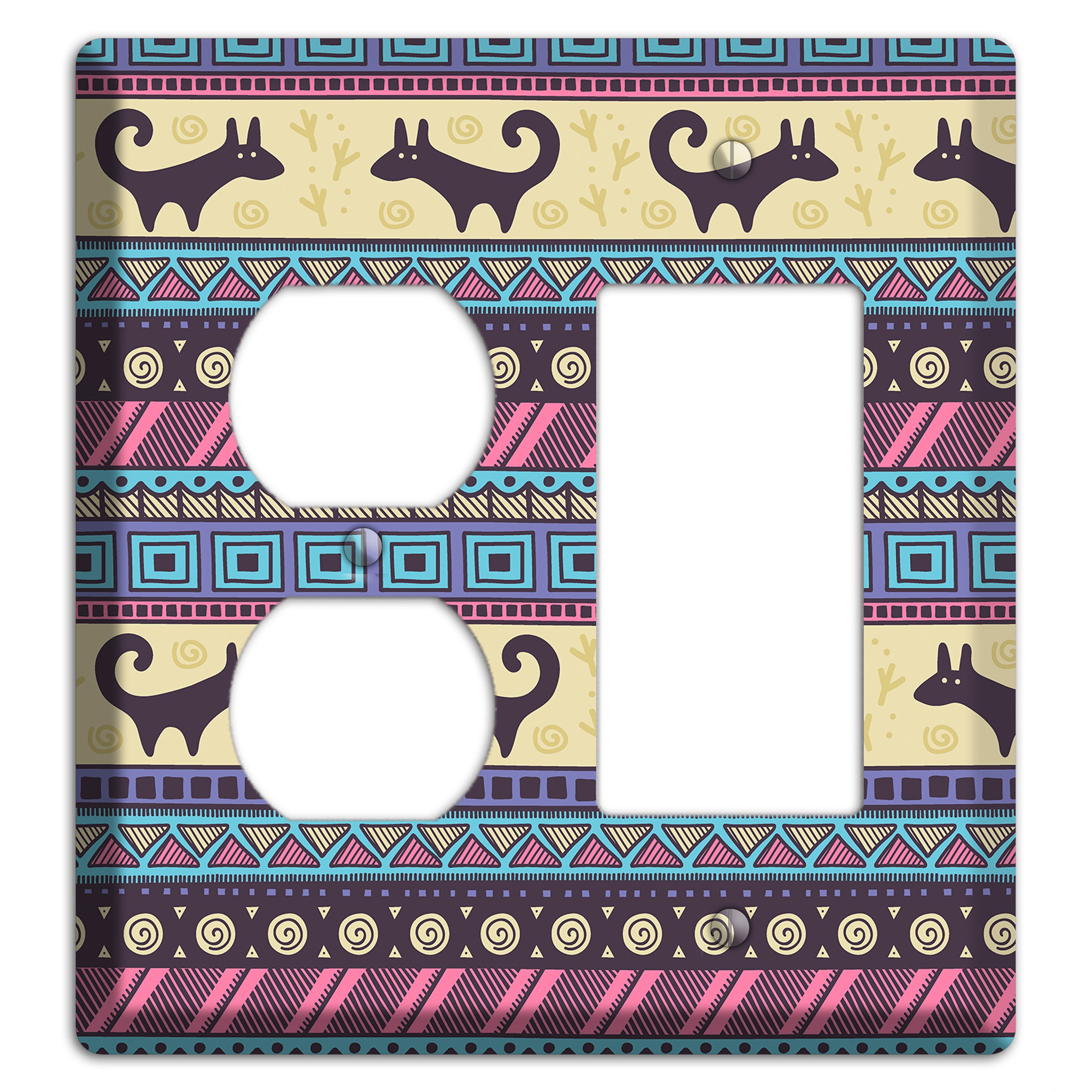 Folk Fox Stripes Duplex / Rocker Wallplate