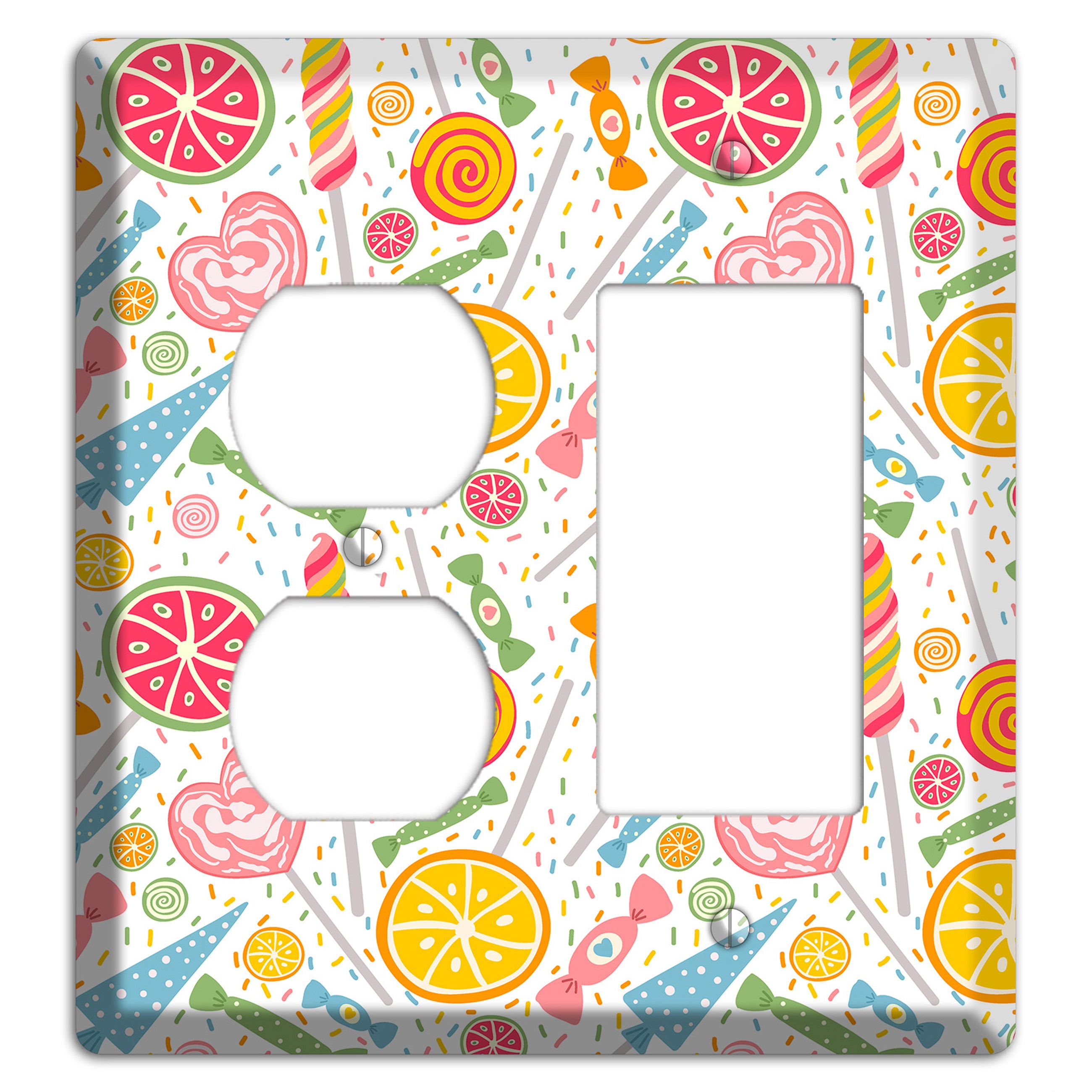 Candy Carnival (White) Duplex / Rocker Wallplate