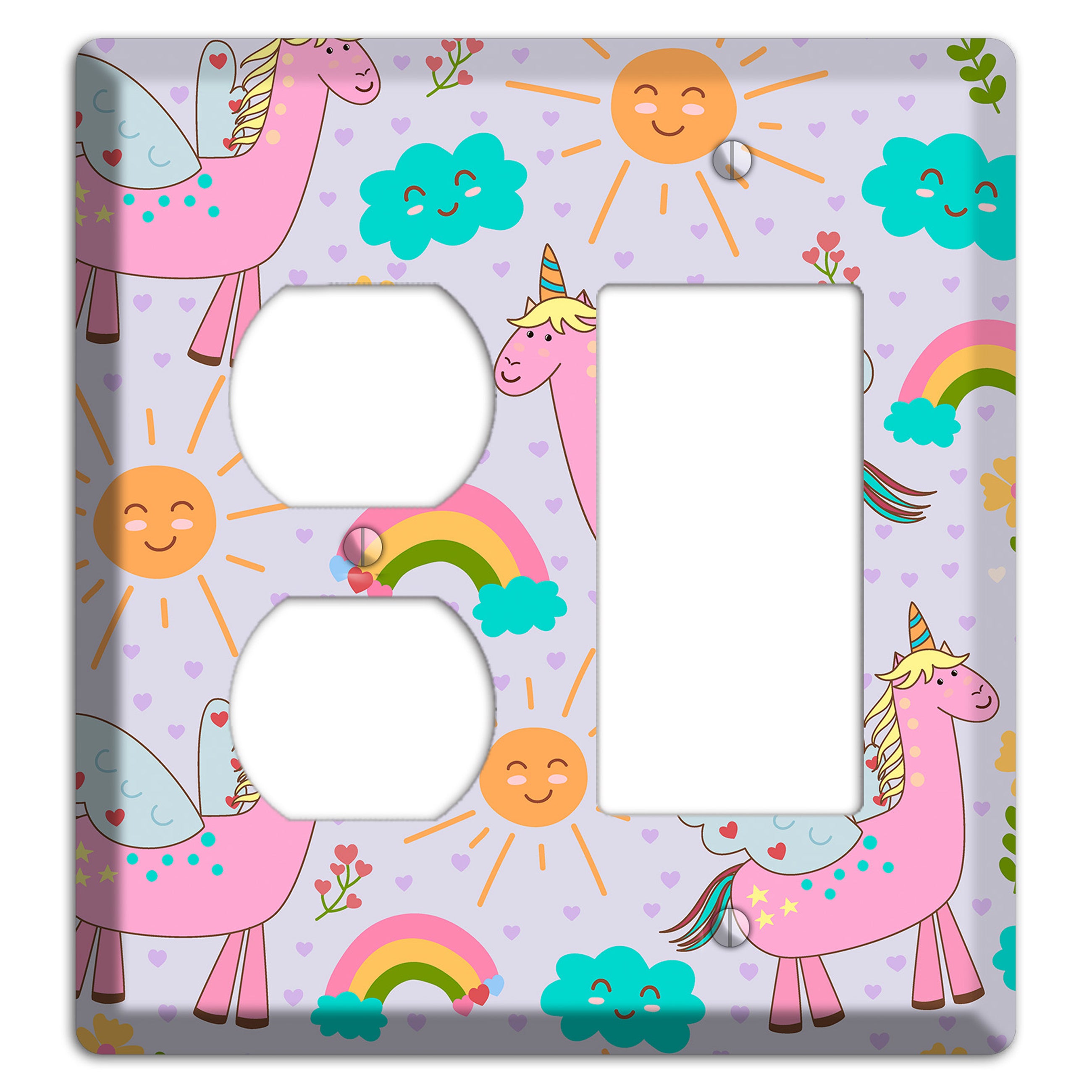 Magic Meadow (Lavender) Duplex / Rocker Wallplate