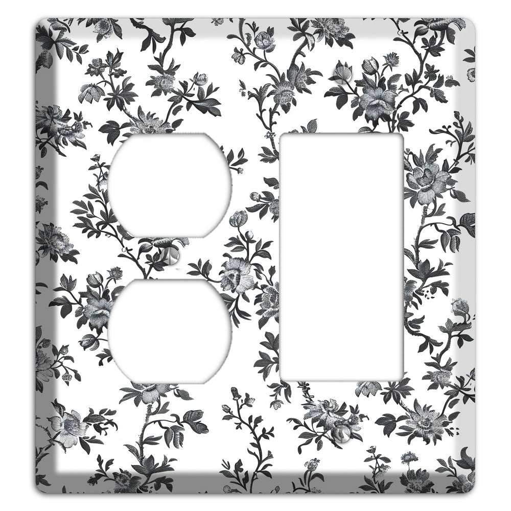 Ink & Ivory Trellis Duplex / Rocker Wallplate