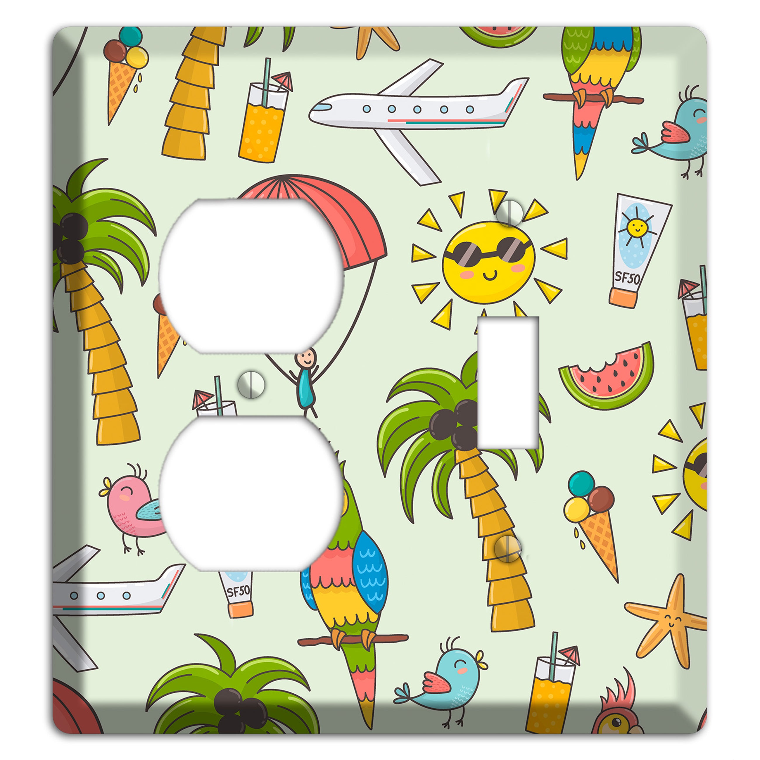 Tropical Vacation Duplex / Toggle Wallplate
