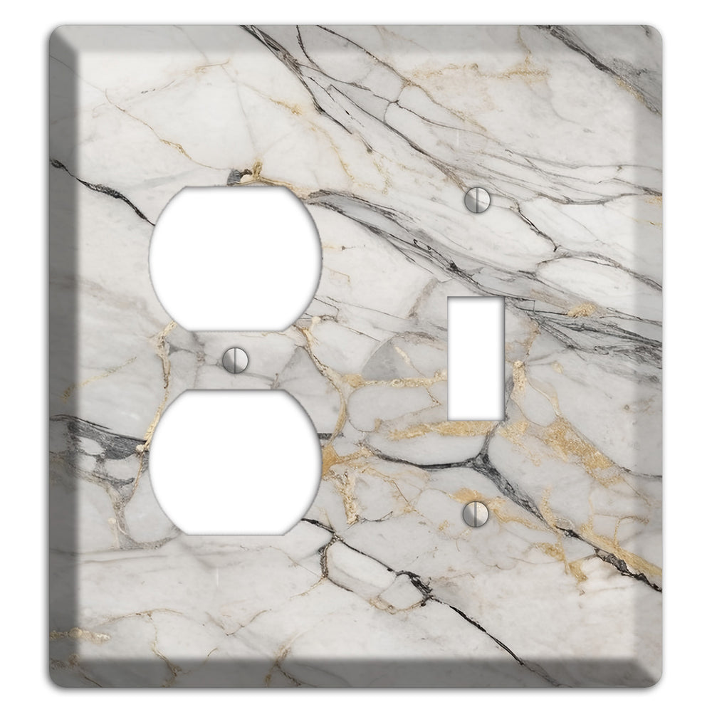 Roman Coffee Marble Duplex / Toggle Wallplate