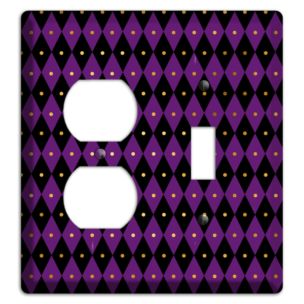 Royal Check: Violet Duplex / Toggle Wallplate