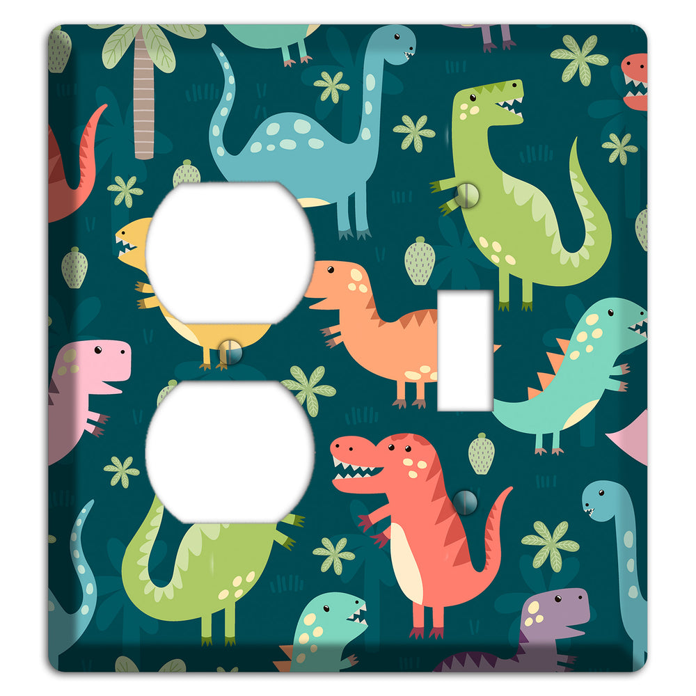 Jurassic Pals (Dark) Duplex / Toggle Wallplate