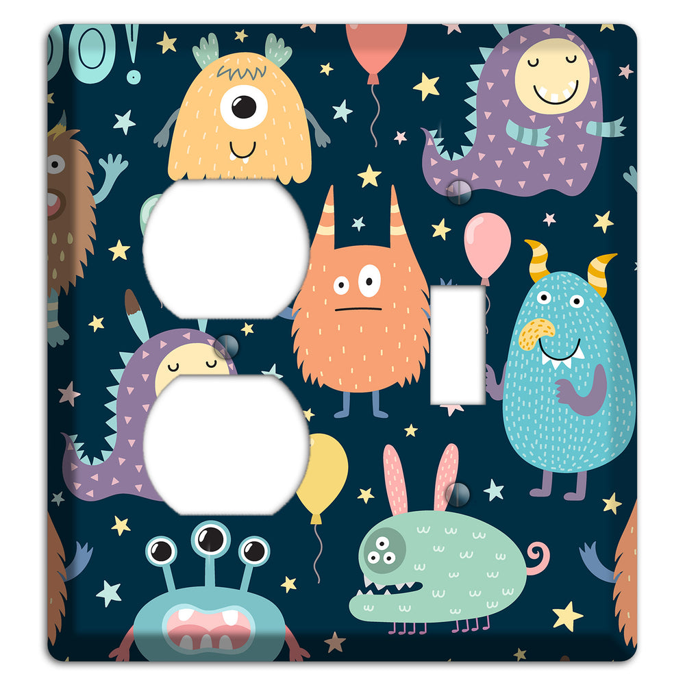 Monster Parade (Navy) Duplex / Toggle Wallplate