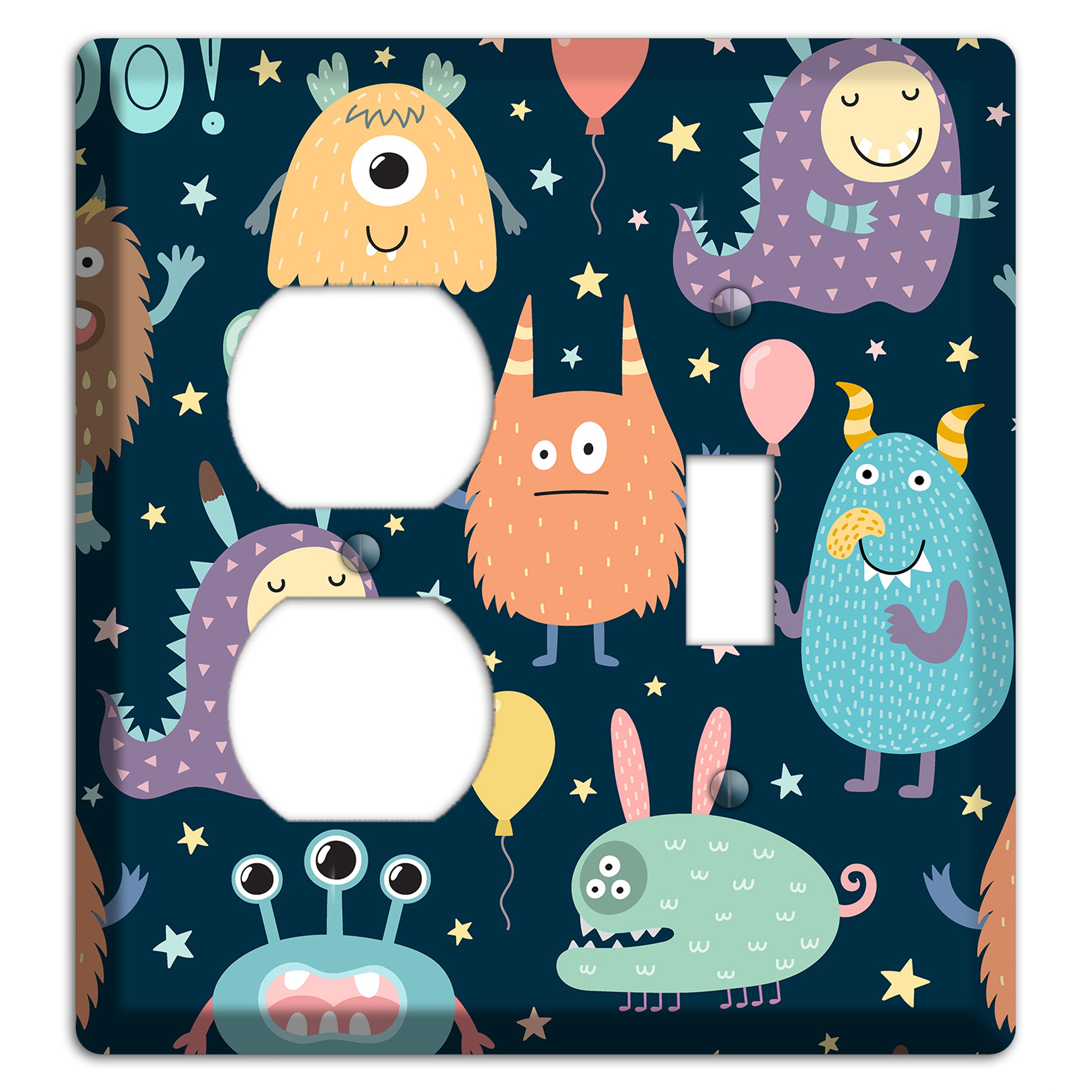 Monster Parade (Navy) Duplex / Toggle Wallplate