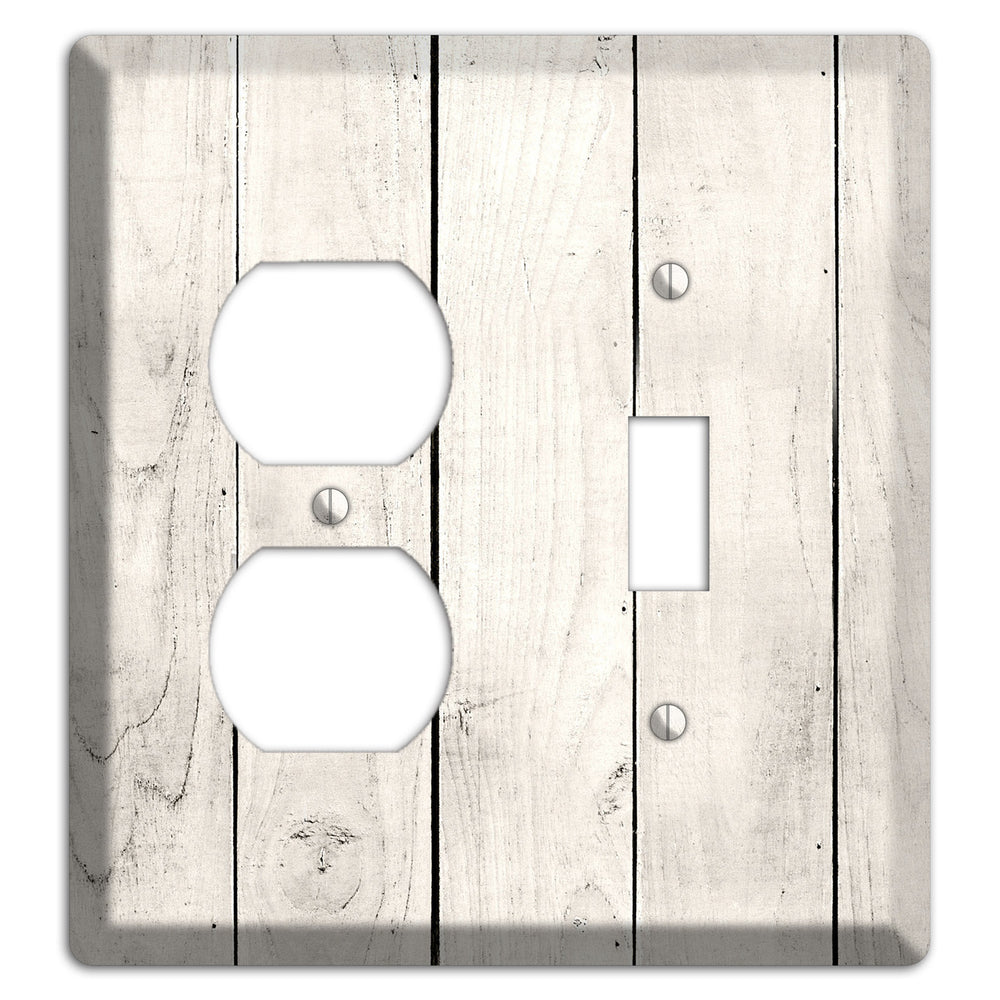 Whitewashed Planks Duplex / Toggle Wallplate
