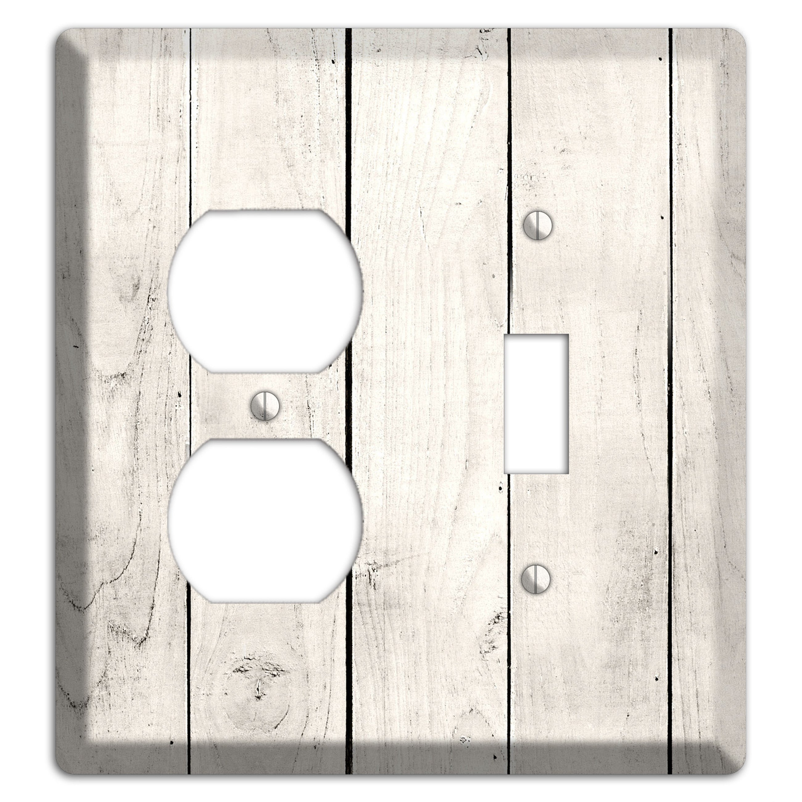 Whitewashed Planks Duplex / Toggle Wallplate