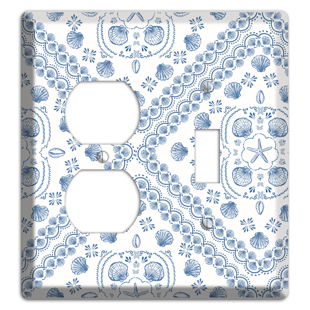 Azure Shell Damask Duplex / Toggle Wallplate