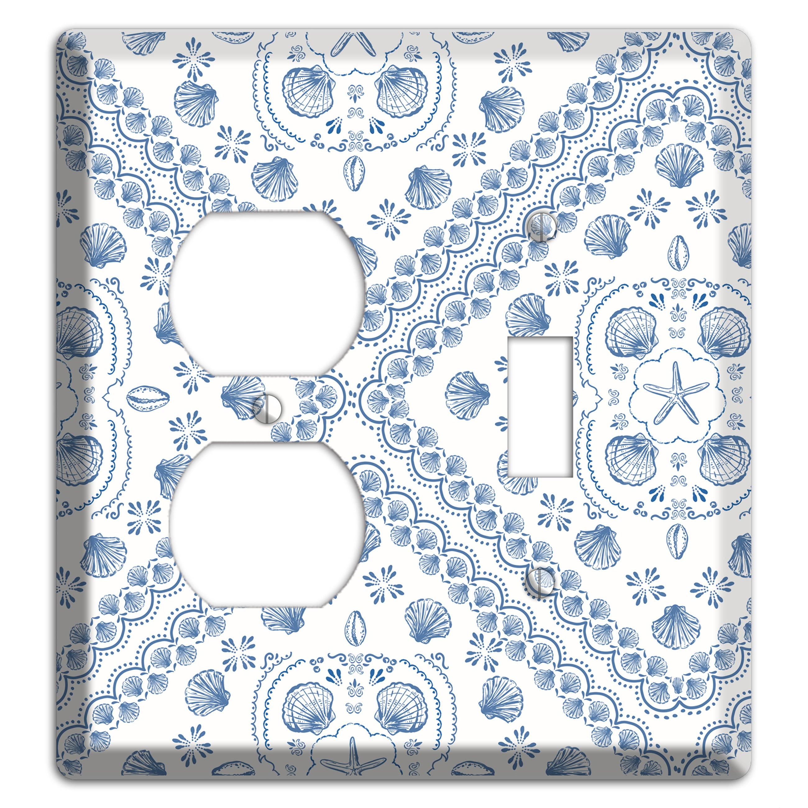 Azure Shell Damask Duplex / Toggle Wallplate