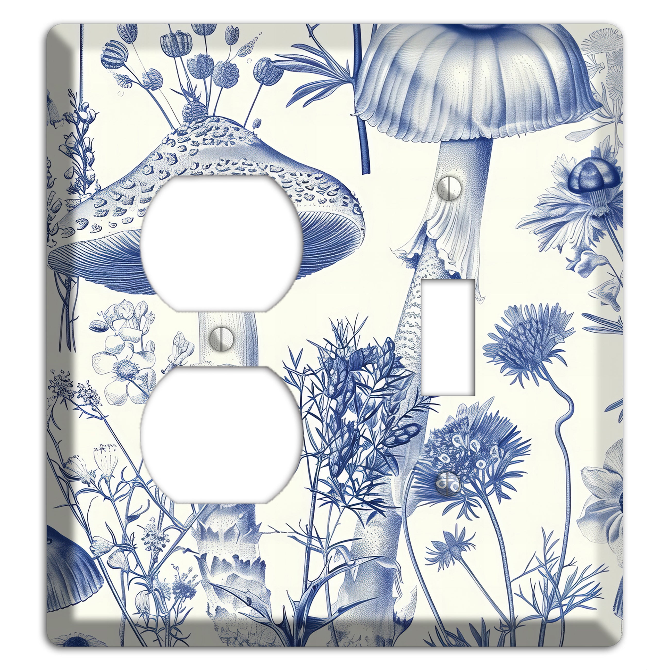 Cobalt Spore Garden Duplex / Toggle Wallplate