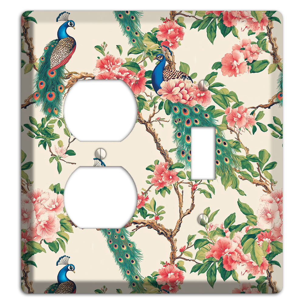 Peacock & Peony Court Duplex / Toggle Wallplate