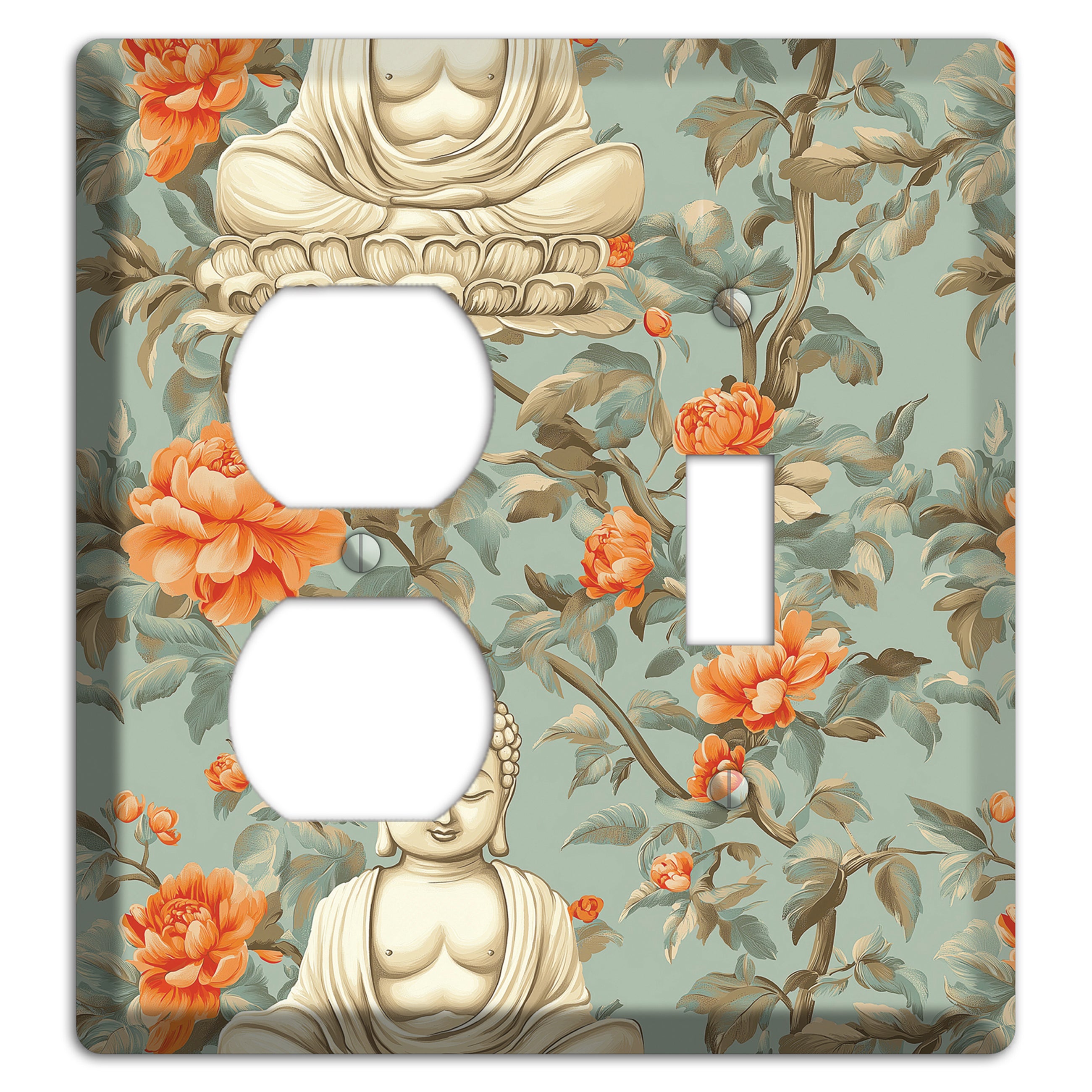 Lotus & Peony Duplex / Toggle Wallplate