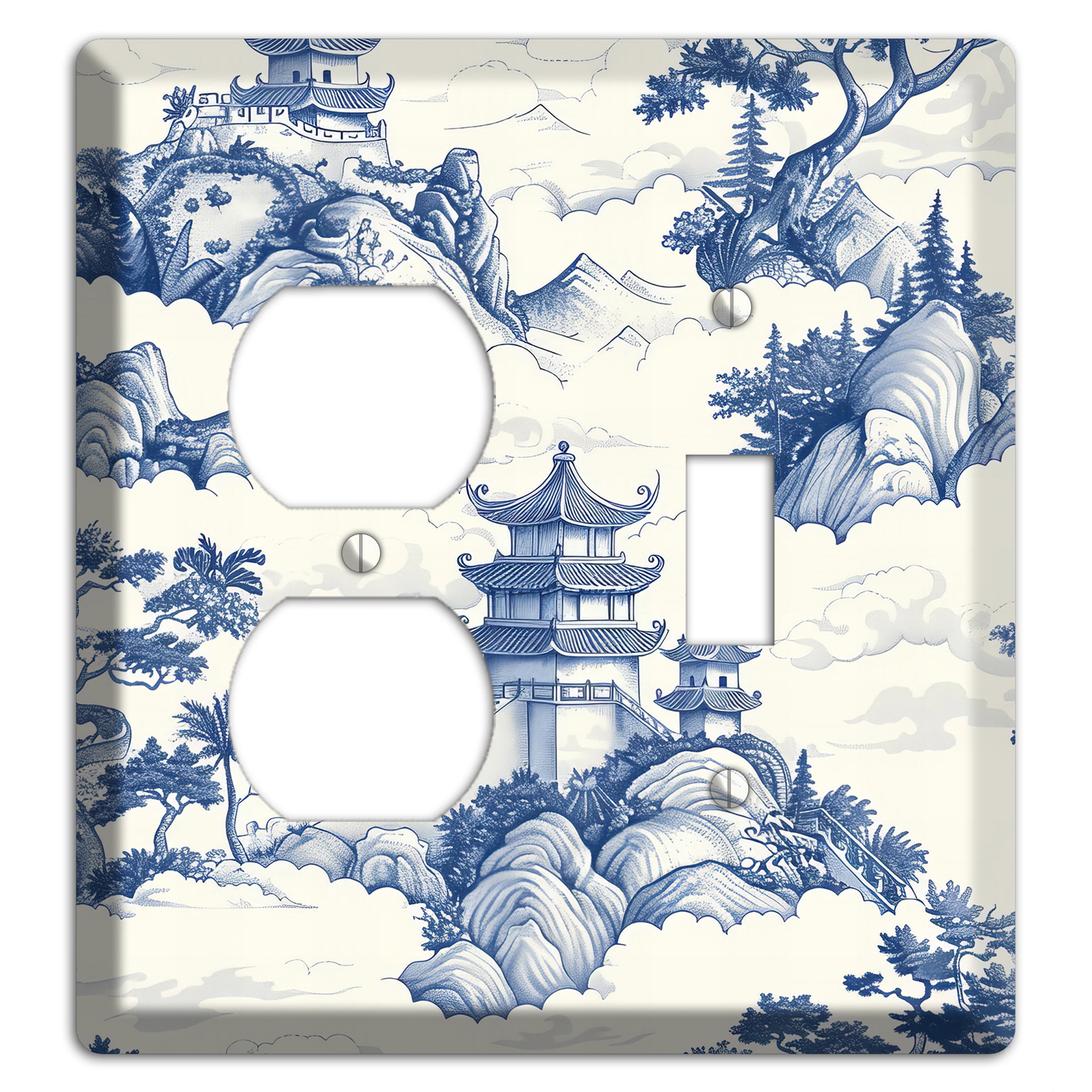 Celestial Pagoda Mist Duplex / Toggle Wallplate