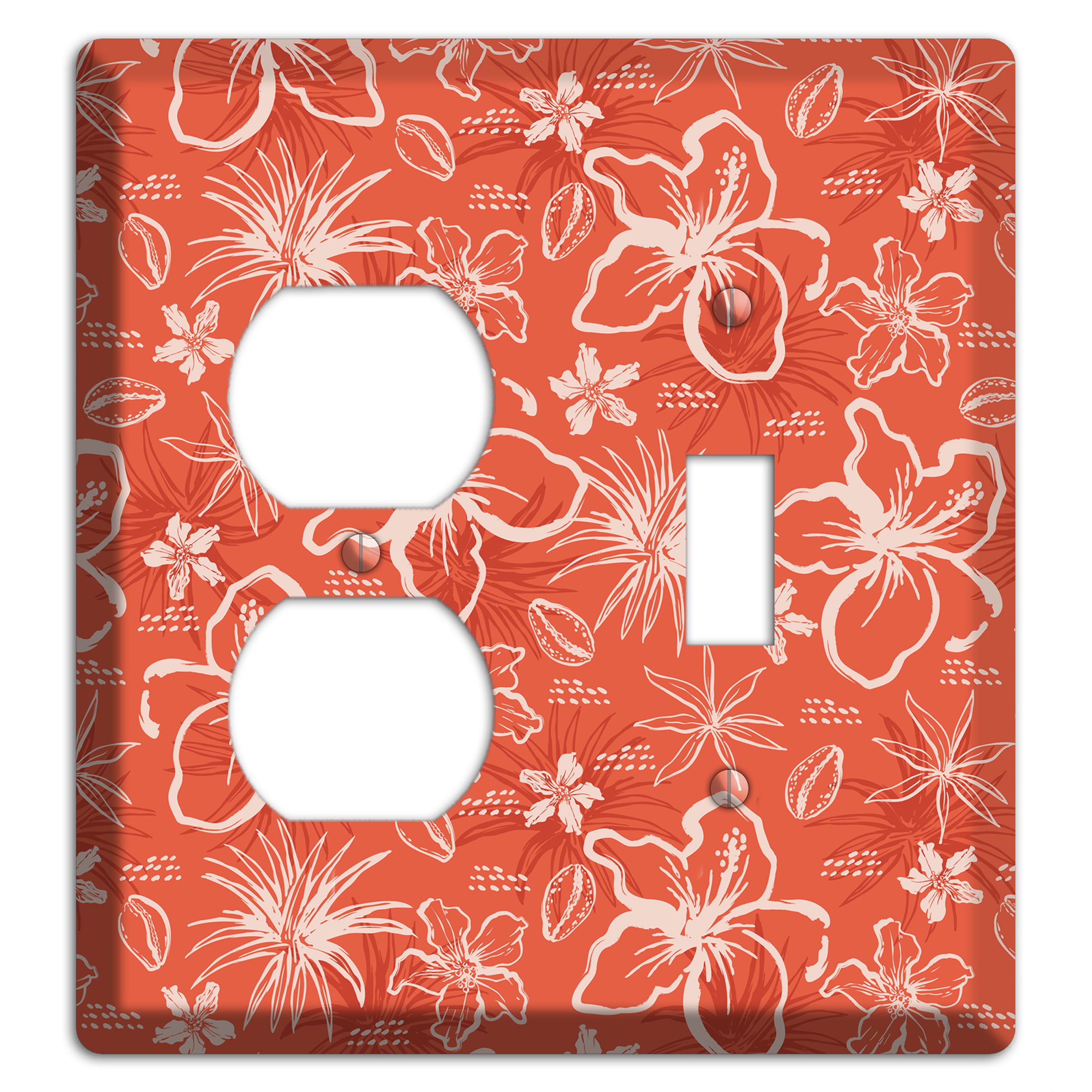 Coral Hibiscus Reverie Duplex / Toggle Wallplate
