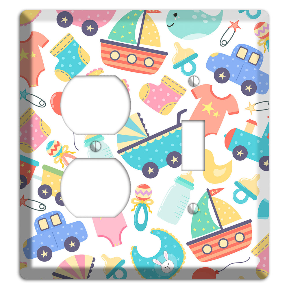 Baby Parade (White) Duplex / Toggle Wallplate