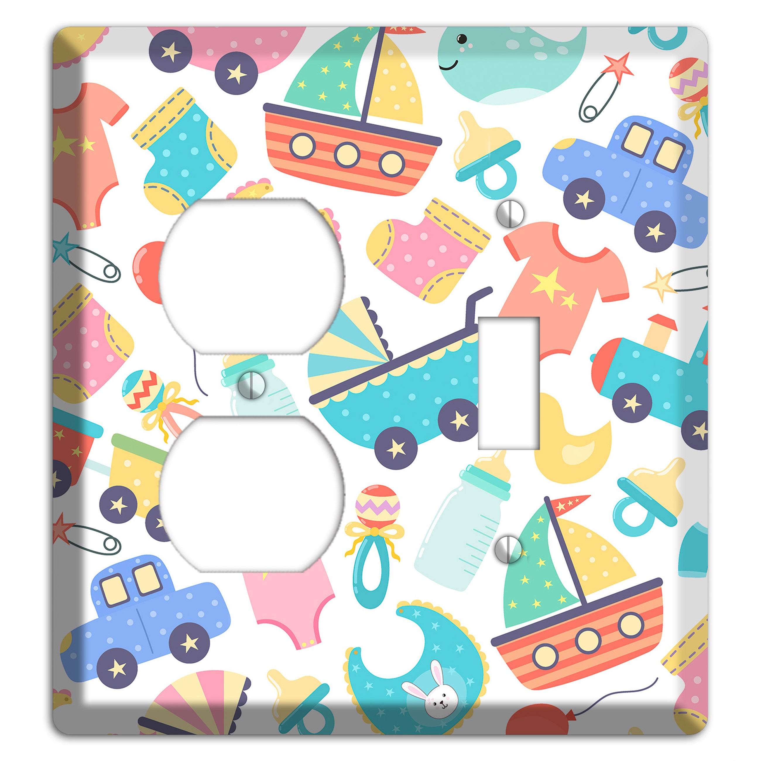 Baby Parade (White) Duplex / Toggle Wallplate