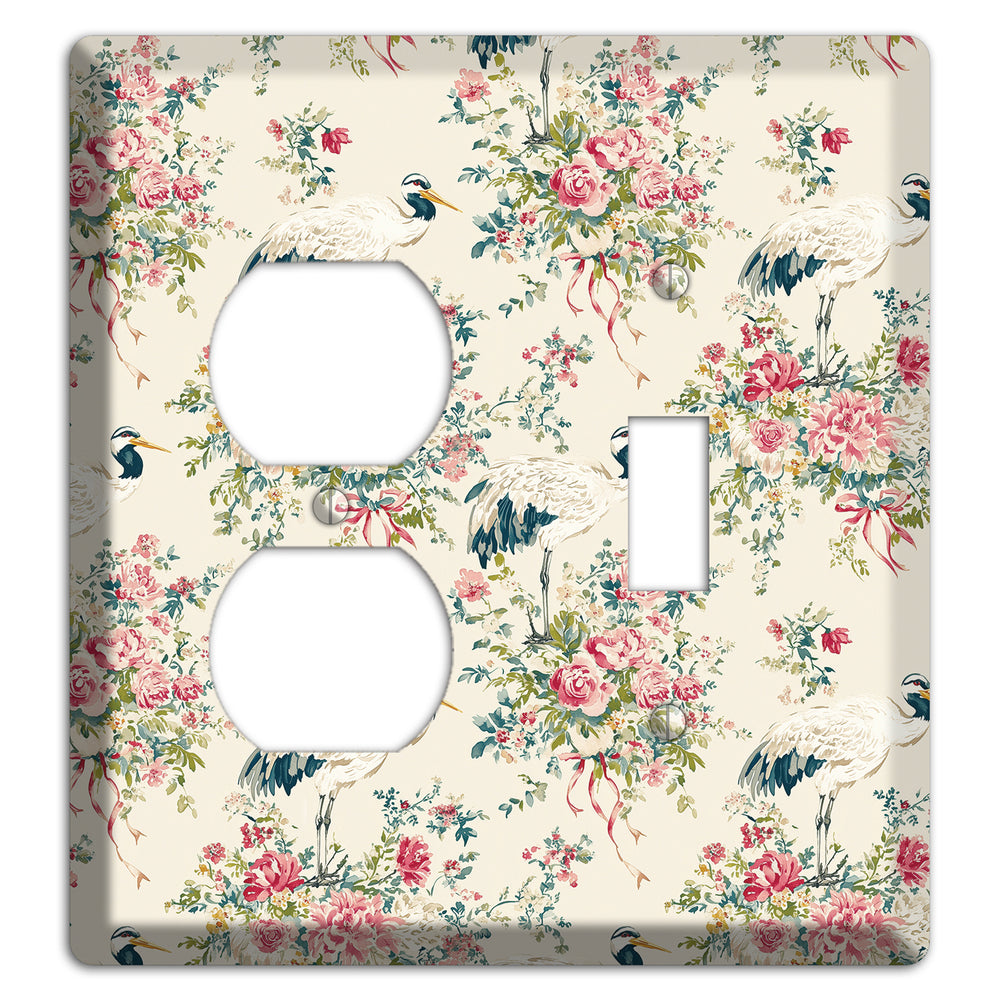 Blossom & Crane Duplex / Toggle Wallplate