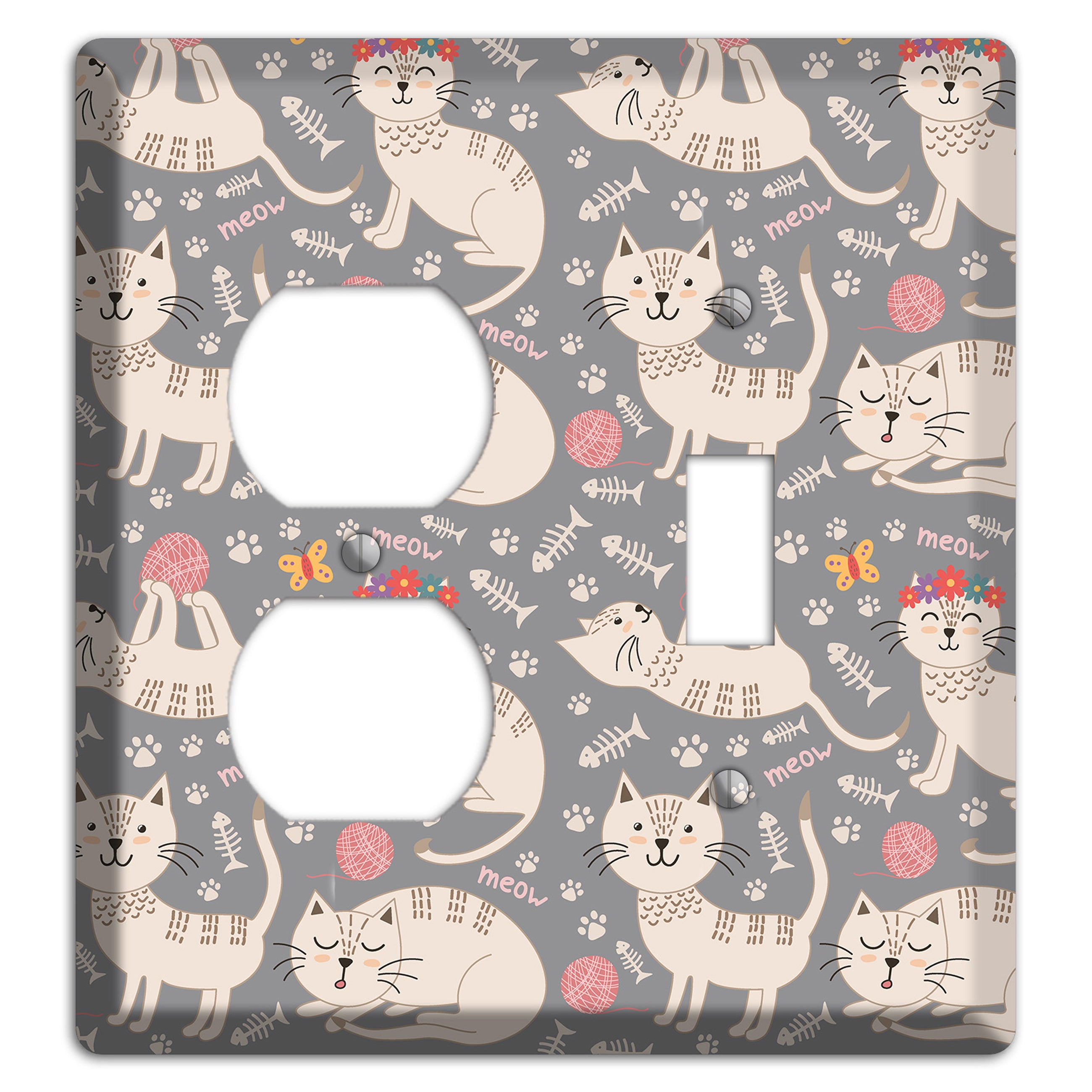 Meow Mix (Gray) Duplex / Toggle Wallplate