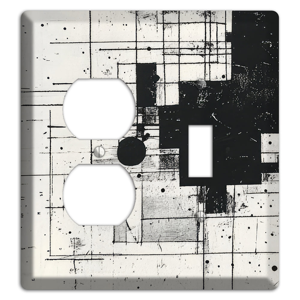 Drafting Ghost Grid Duplex / Toggle Wallplate