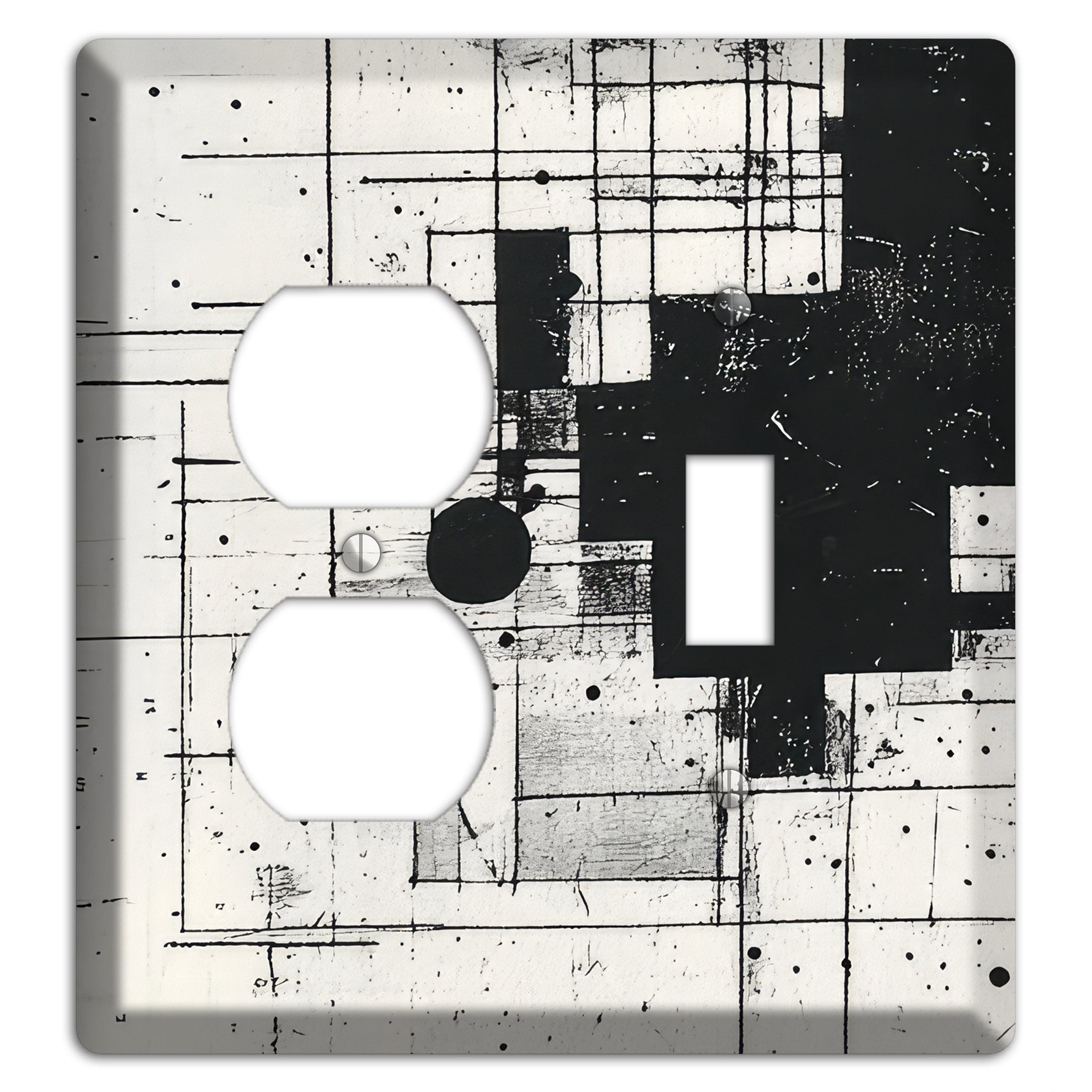 Drafting Ghost Grid Duplex / Toggle Wallplate