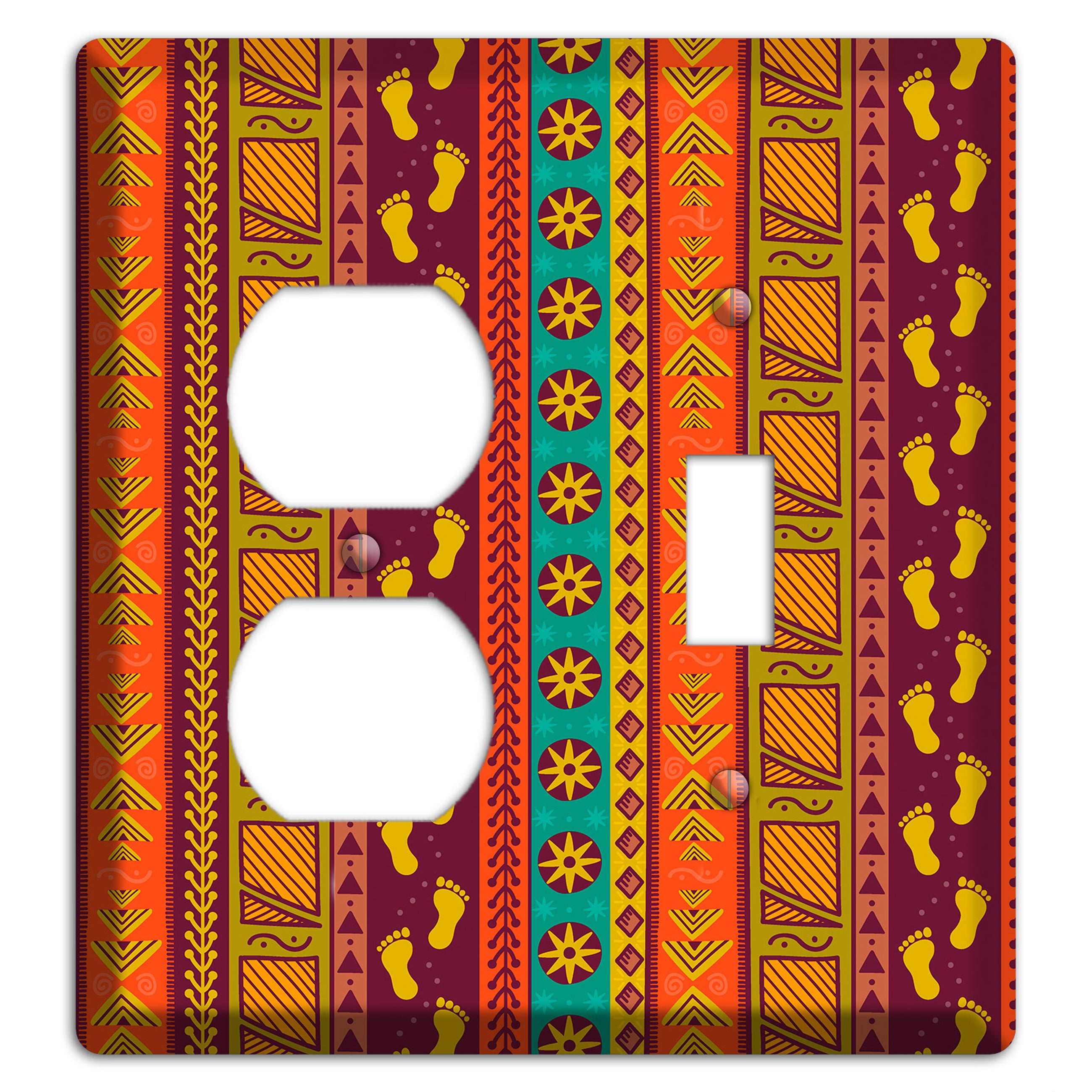 Tribal Footsteps Duplex / Toggle Wallplate